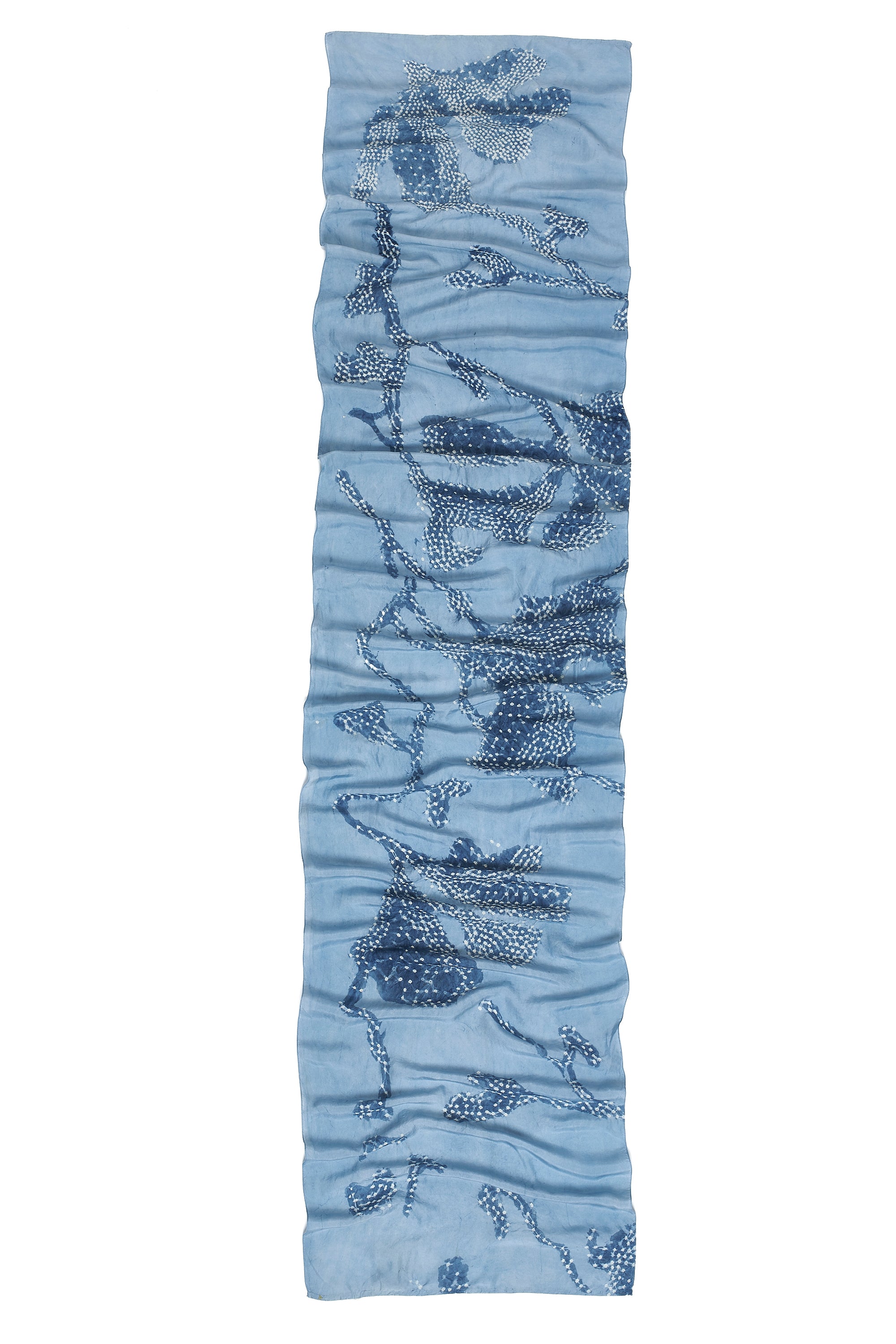 MEDIUM INDIGO SILK BANDHANI SCARF