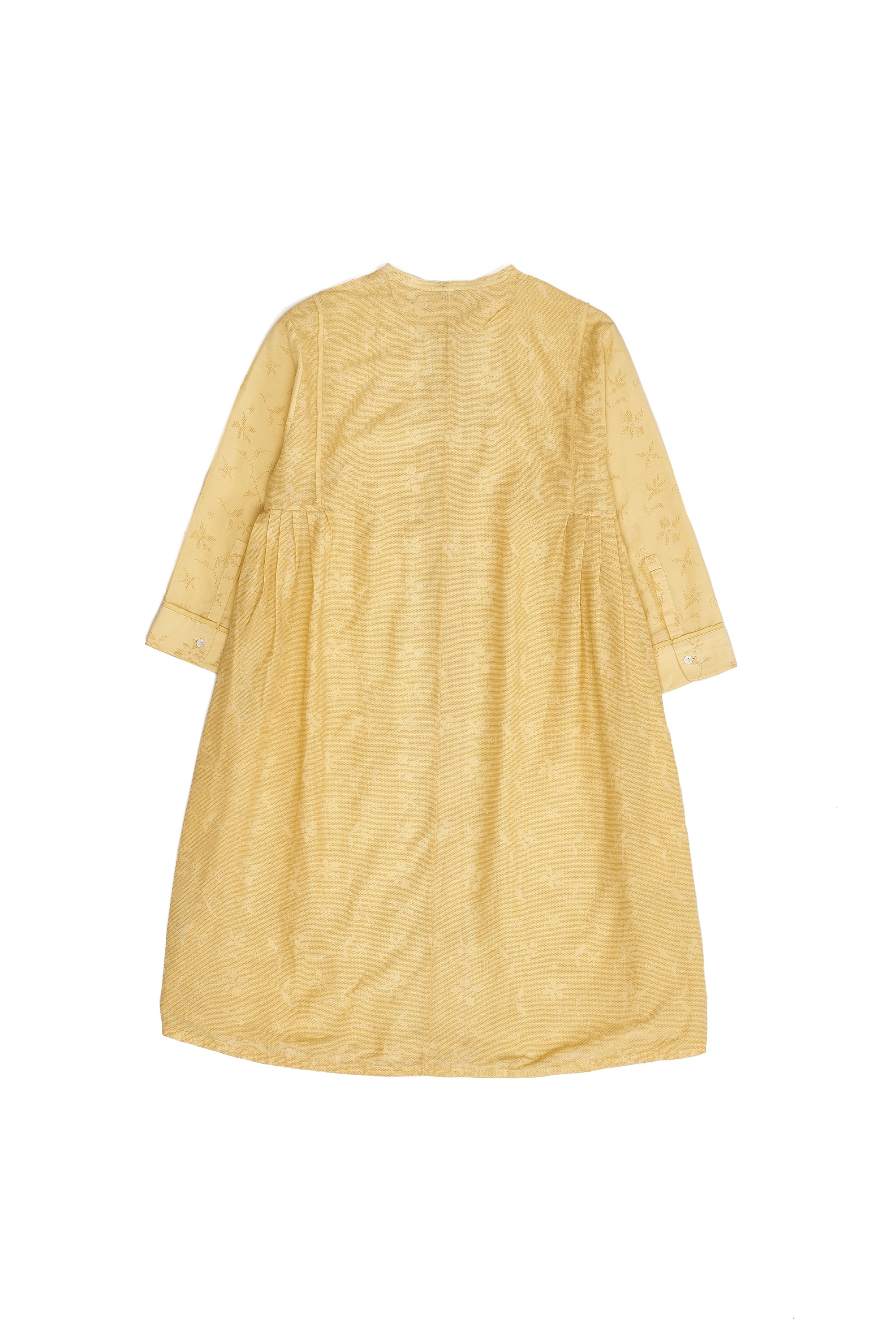 OCHER YELLOW COTTON WOMEN DRESS