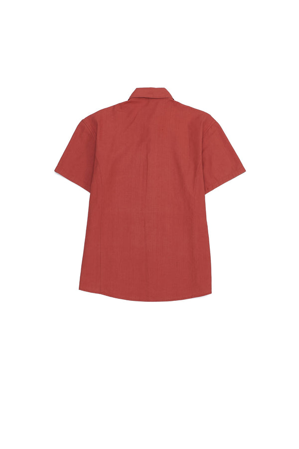 RED HANDSPUN COTTON SHIRT