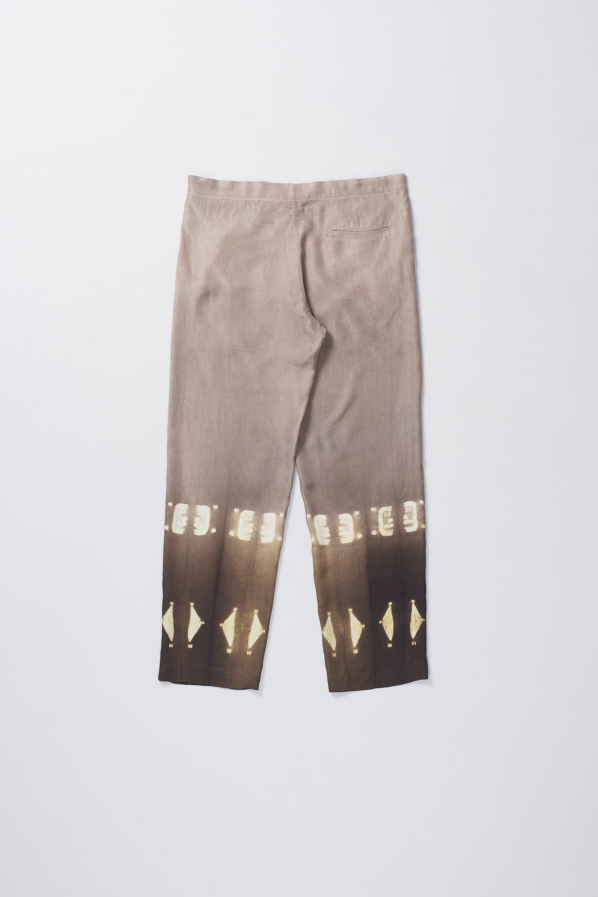 GRADIENT BROWN SILK SHIBORI UNISEX PANTS