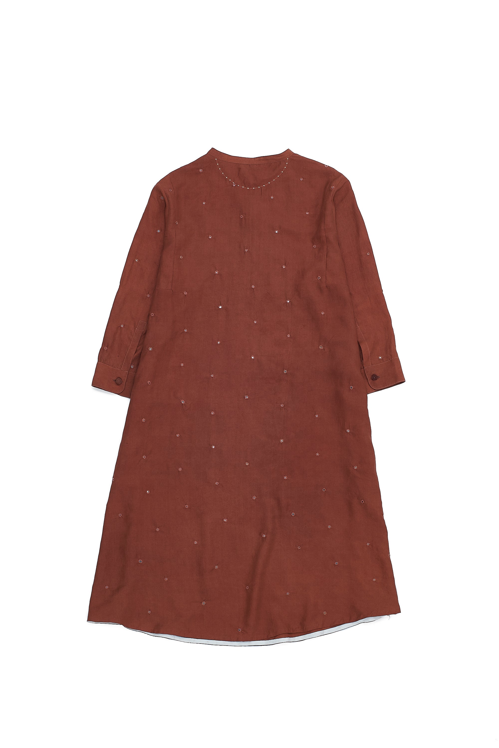 MIRROR WORK BRICK RED WOMEN'S KURTA