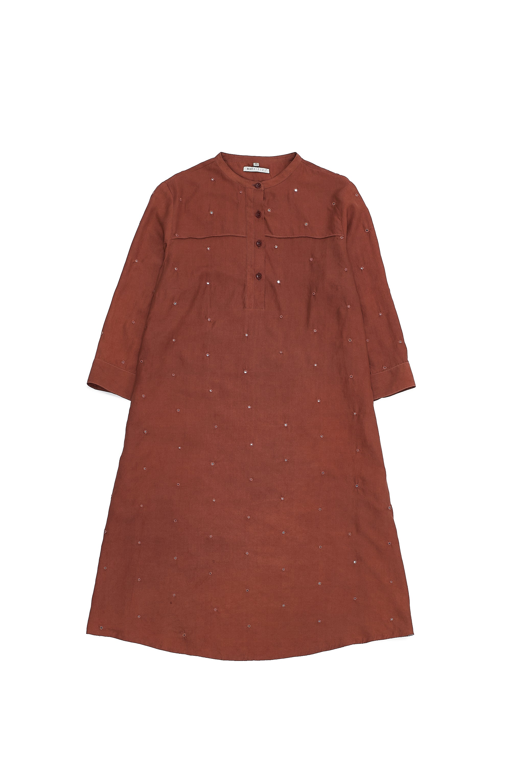 MIRROR WORK BRICK RED WOMEN'S KURTA