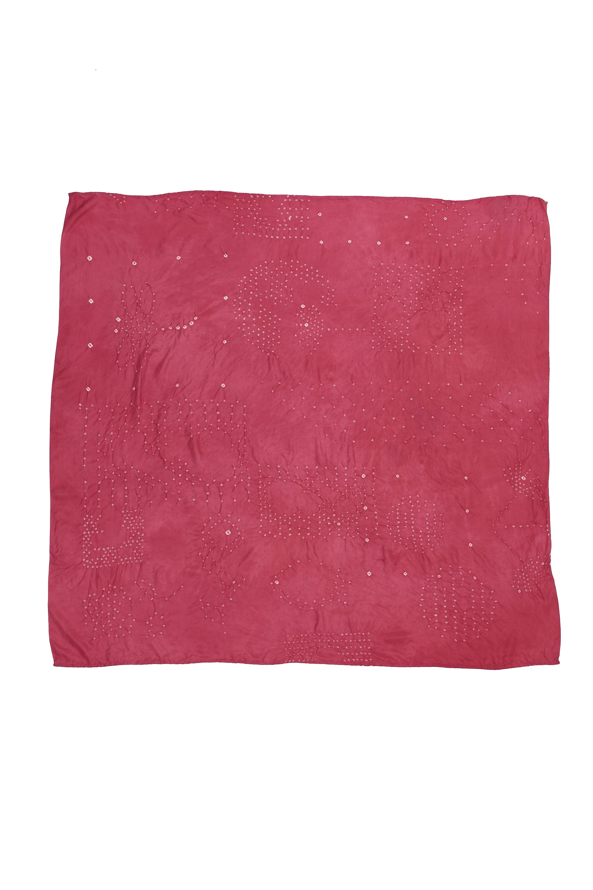 PINK WOOD SILK BANDHANI SCARF