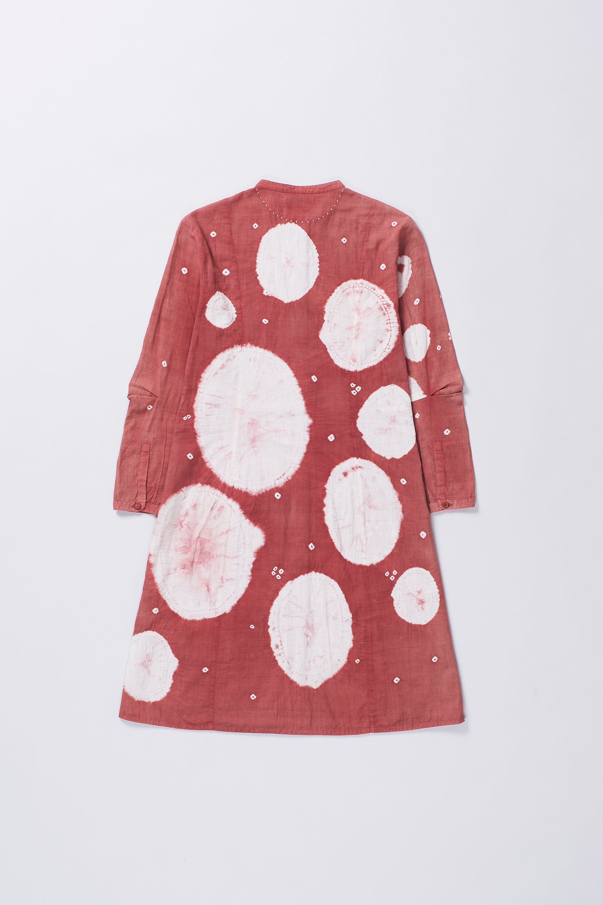 CRIMSON PINK SHIBORI SHIRT DRESS