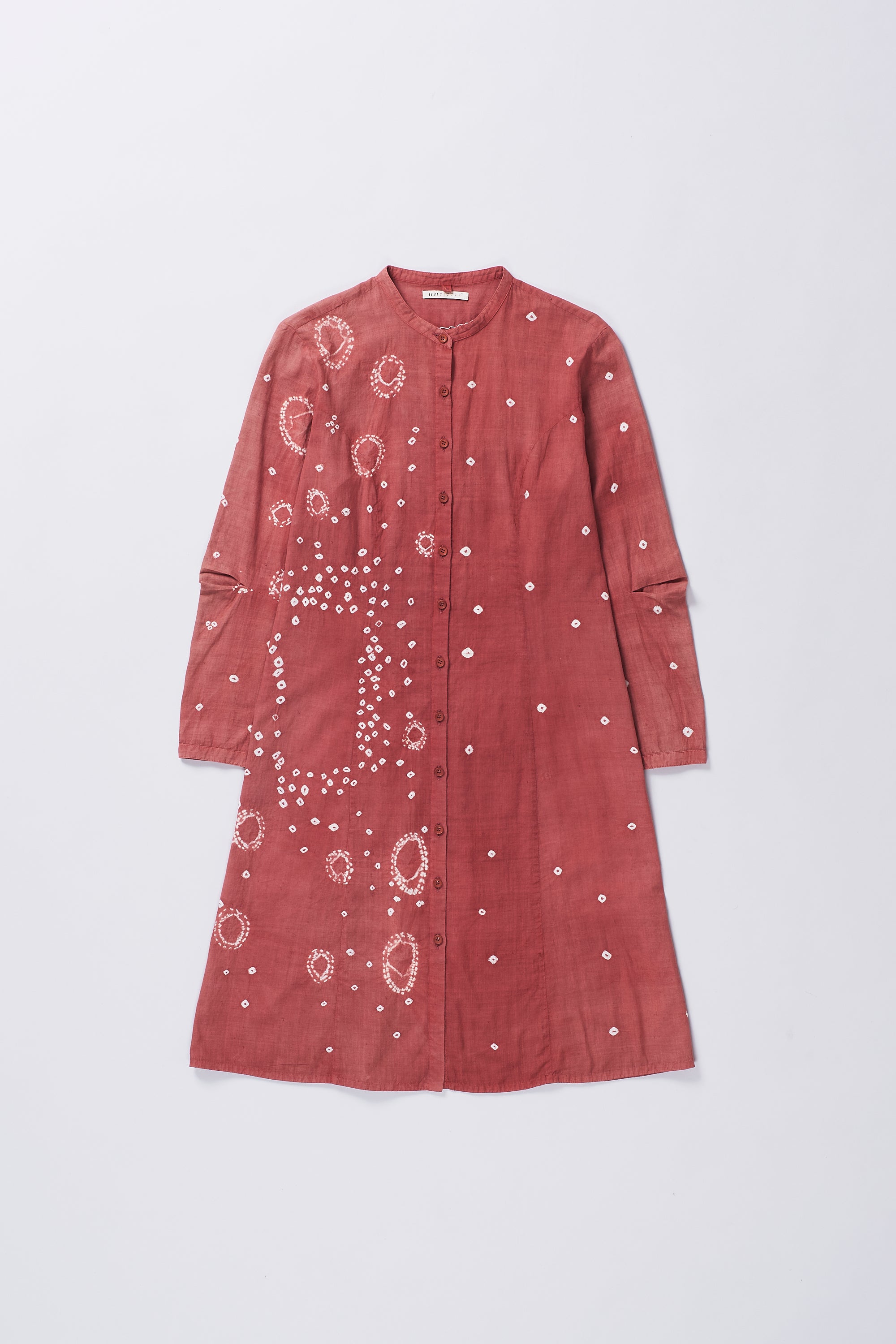 CRIMSON PINK SHIBORI SHIRT DRESS