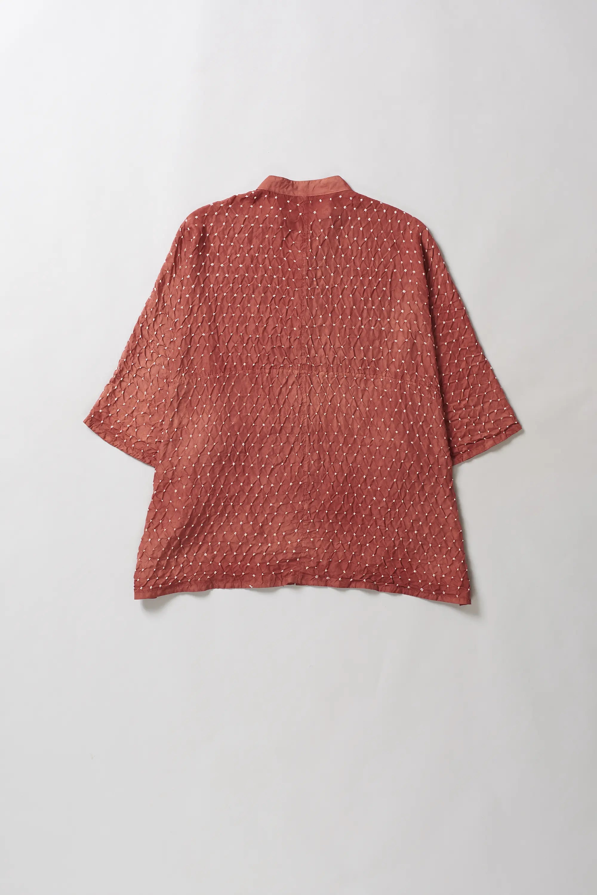 Relaxed Fit Bandhani Shirt Dyed in Rough Pink