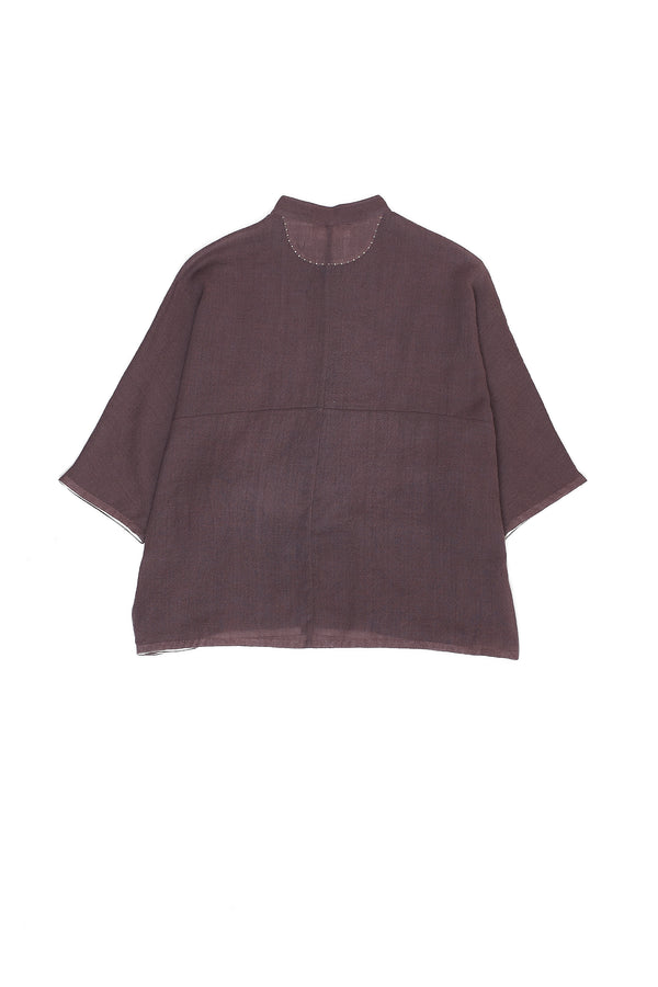 KIMONO SLEEVE WOOLEN SHIRT