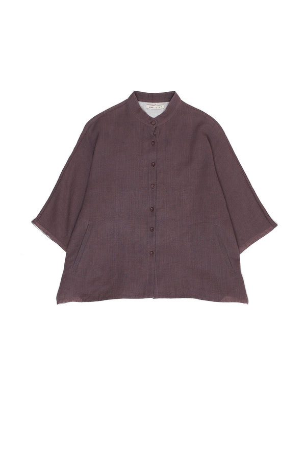 KIMONO SLEEVE WOOLEN SHIRT