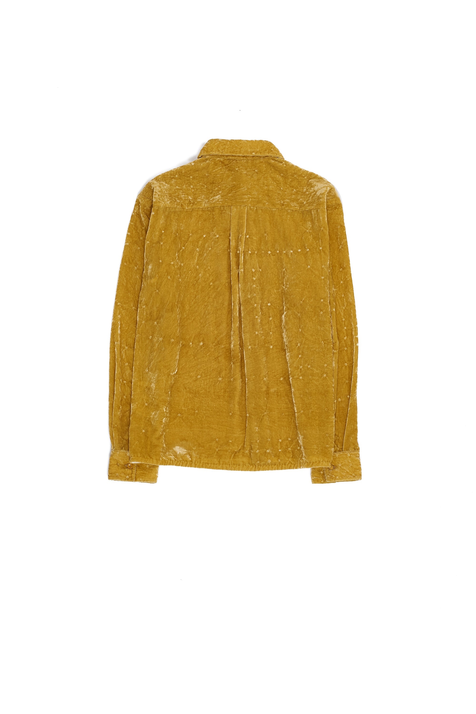 OCHRE YELLOW BANDHANI UNISEX VELVET SHIRT