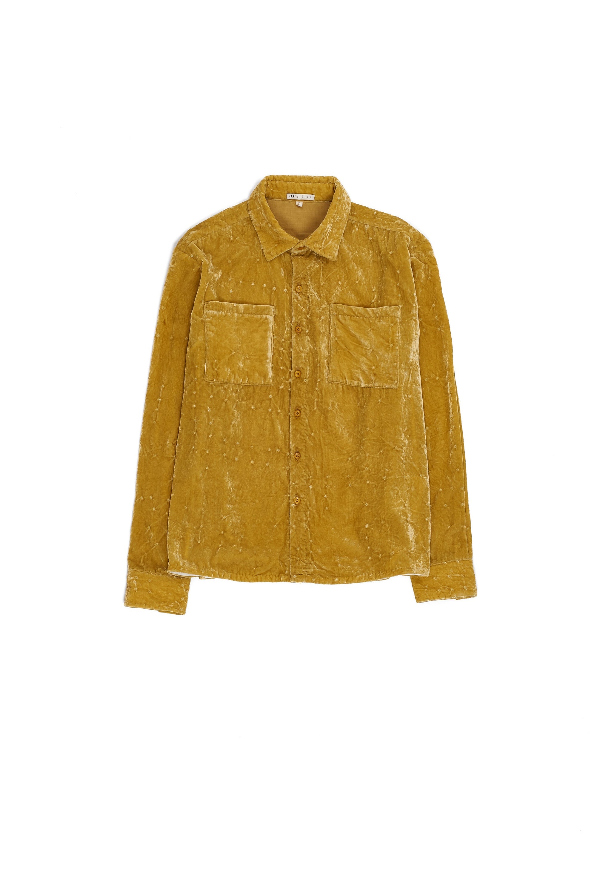 OCHRE YELLOW BANDHANI UNISEX VELVET SHIRT