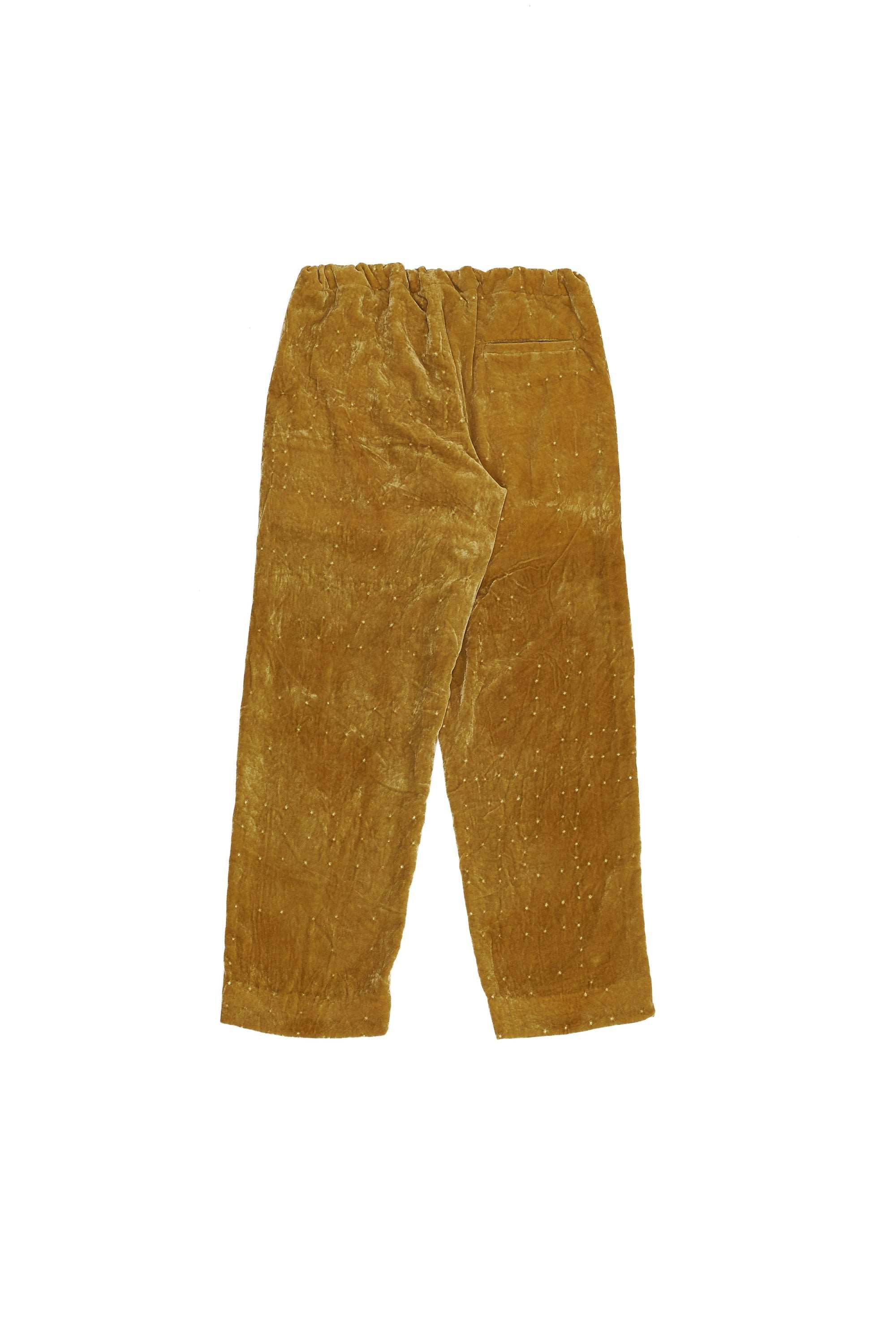 OCHRE YELLOW VELEVET DRAWSTRING PANTS