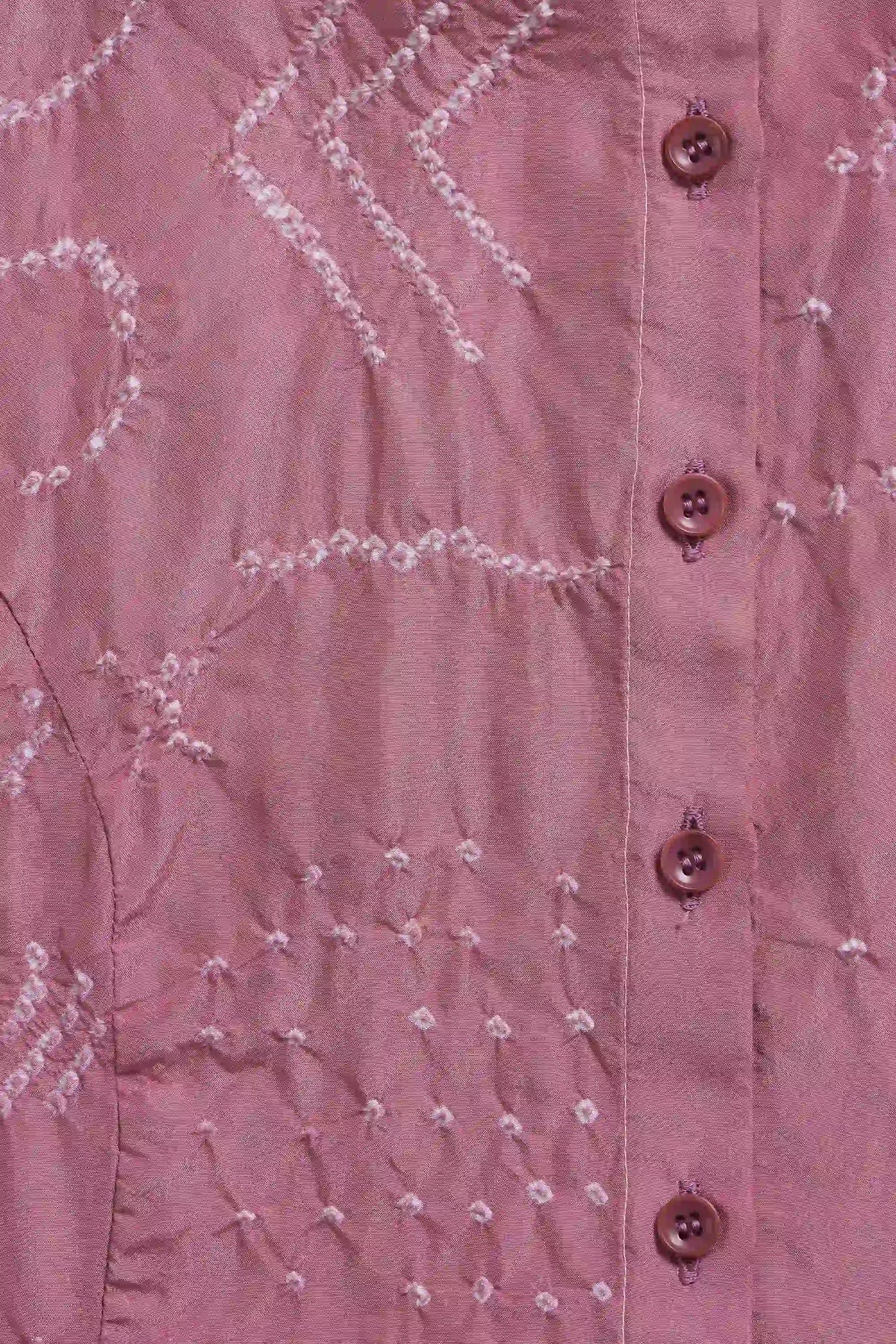 FUSCHIA PINK SILK BANDHANI WOMEN DRESS