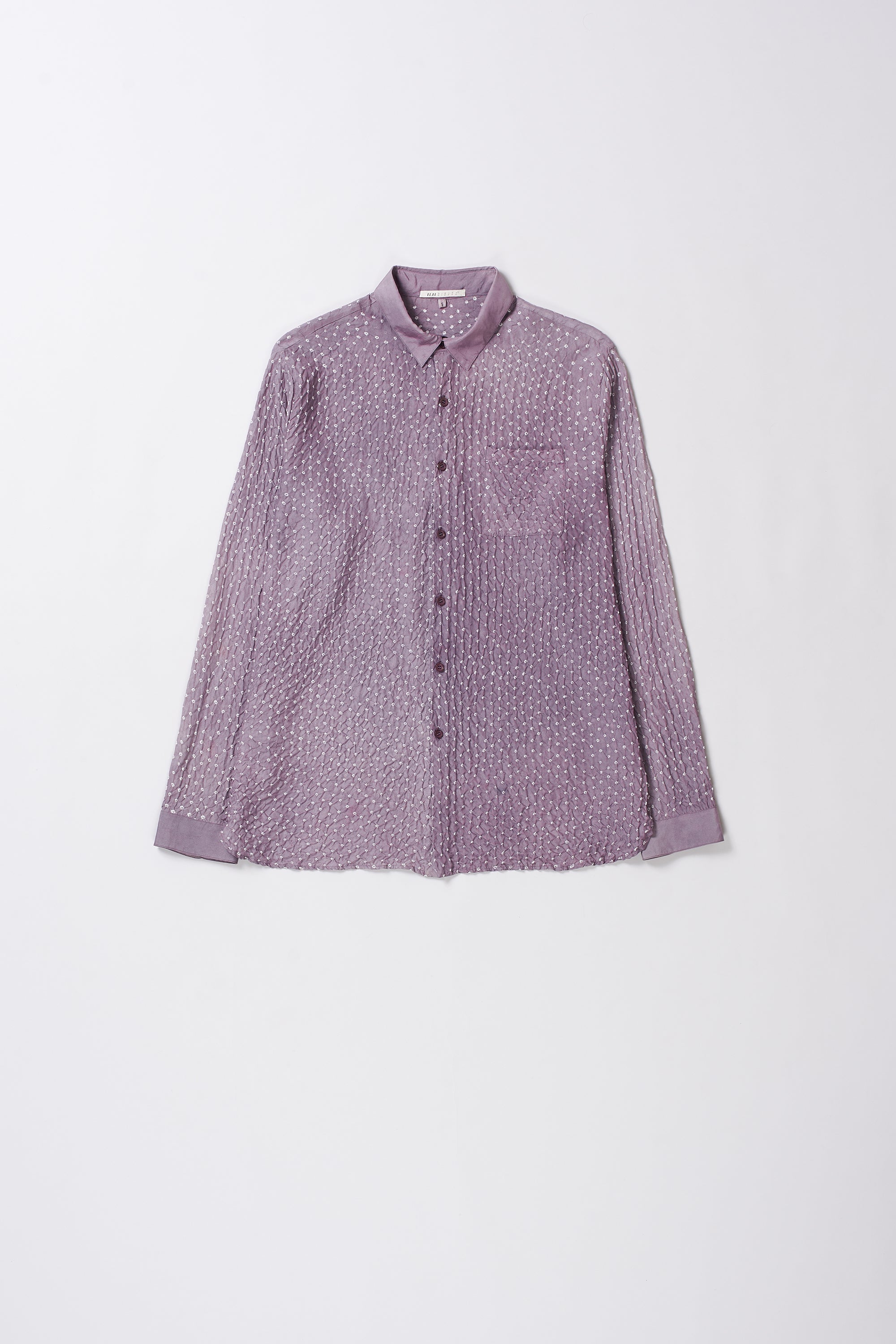 RELAXED FIT BANDHANI SHIRT DYED IN JAMUN
