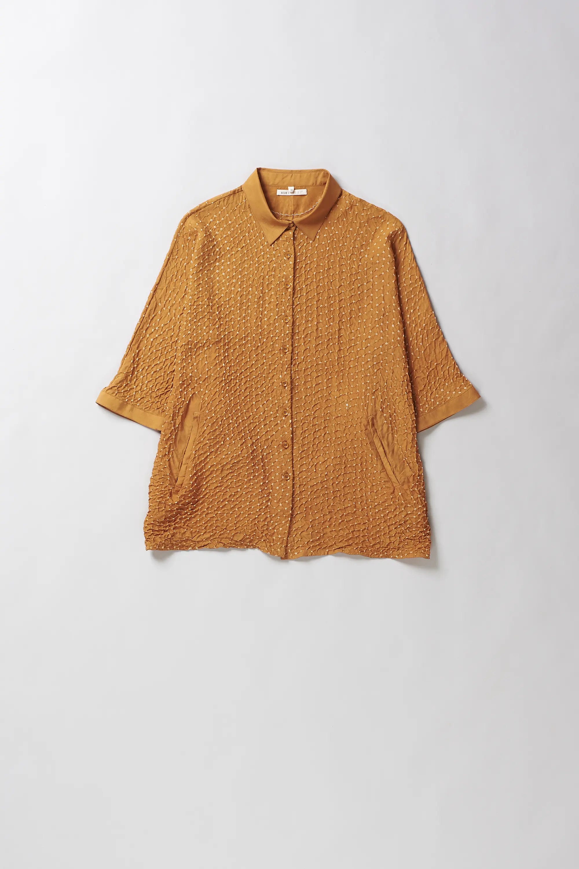Mustard Yellow Silk Women'Shirt