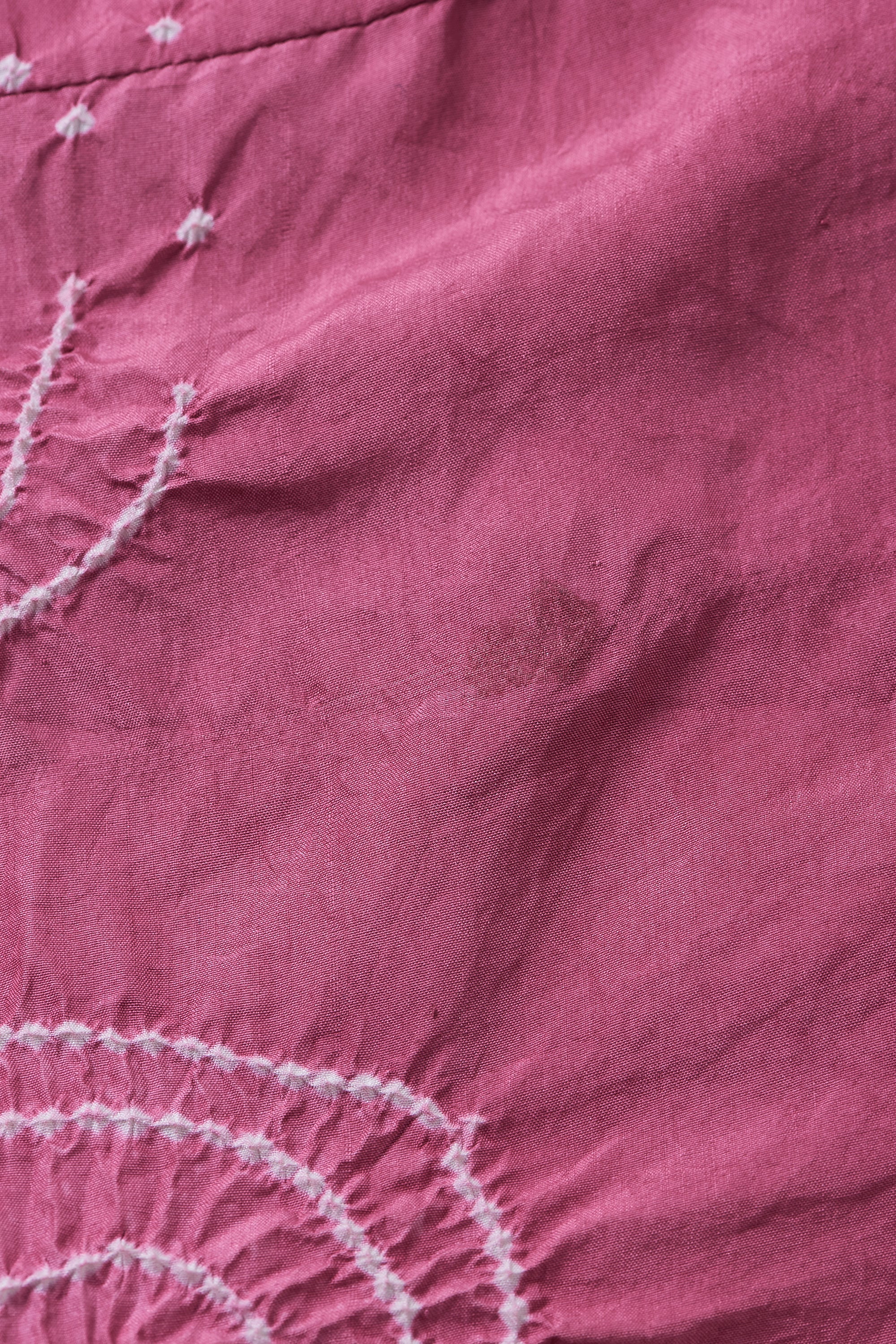 FUSCHIA PINK SILK SHIRT CRAFTED WITH BANDHANI