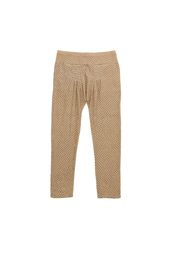 CREAM COTTON BANDHANI CHURIDAR PANT