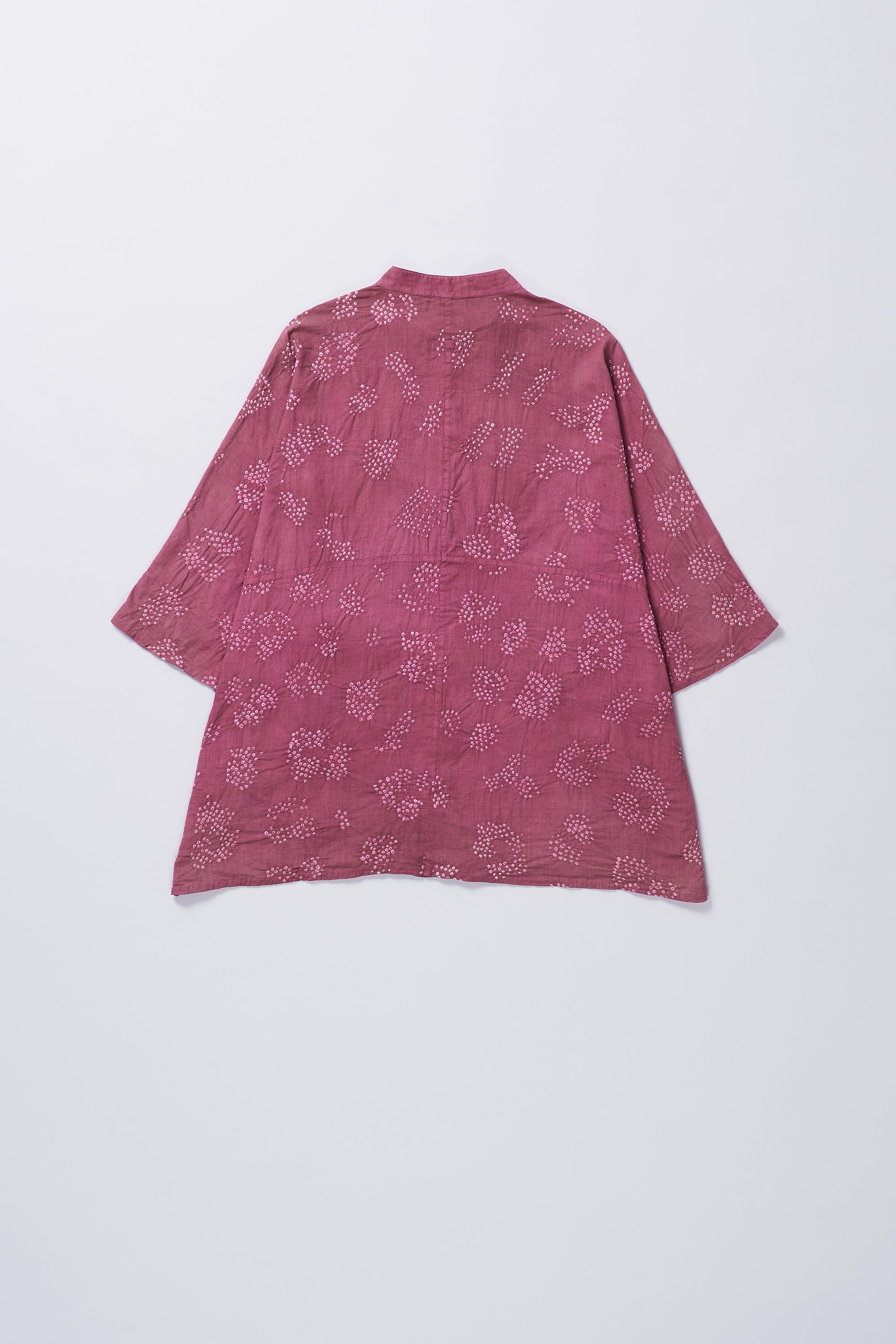 FUSCHIA PINK FINE COTTON BANDHANI SHIRT