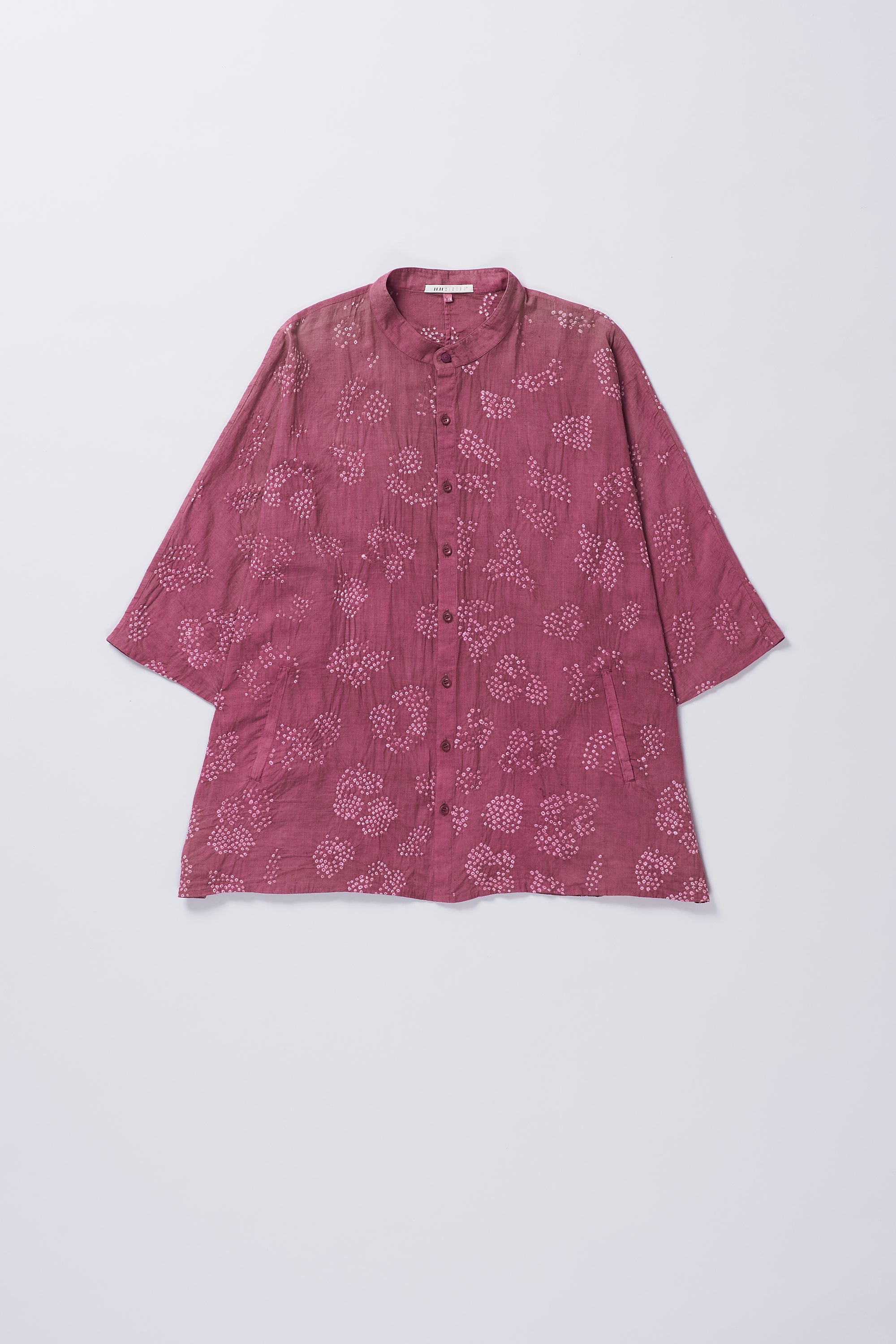 FUSCHIA PINK FINE COTTON BANDHANI SHIRT