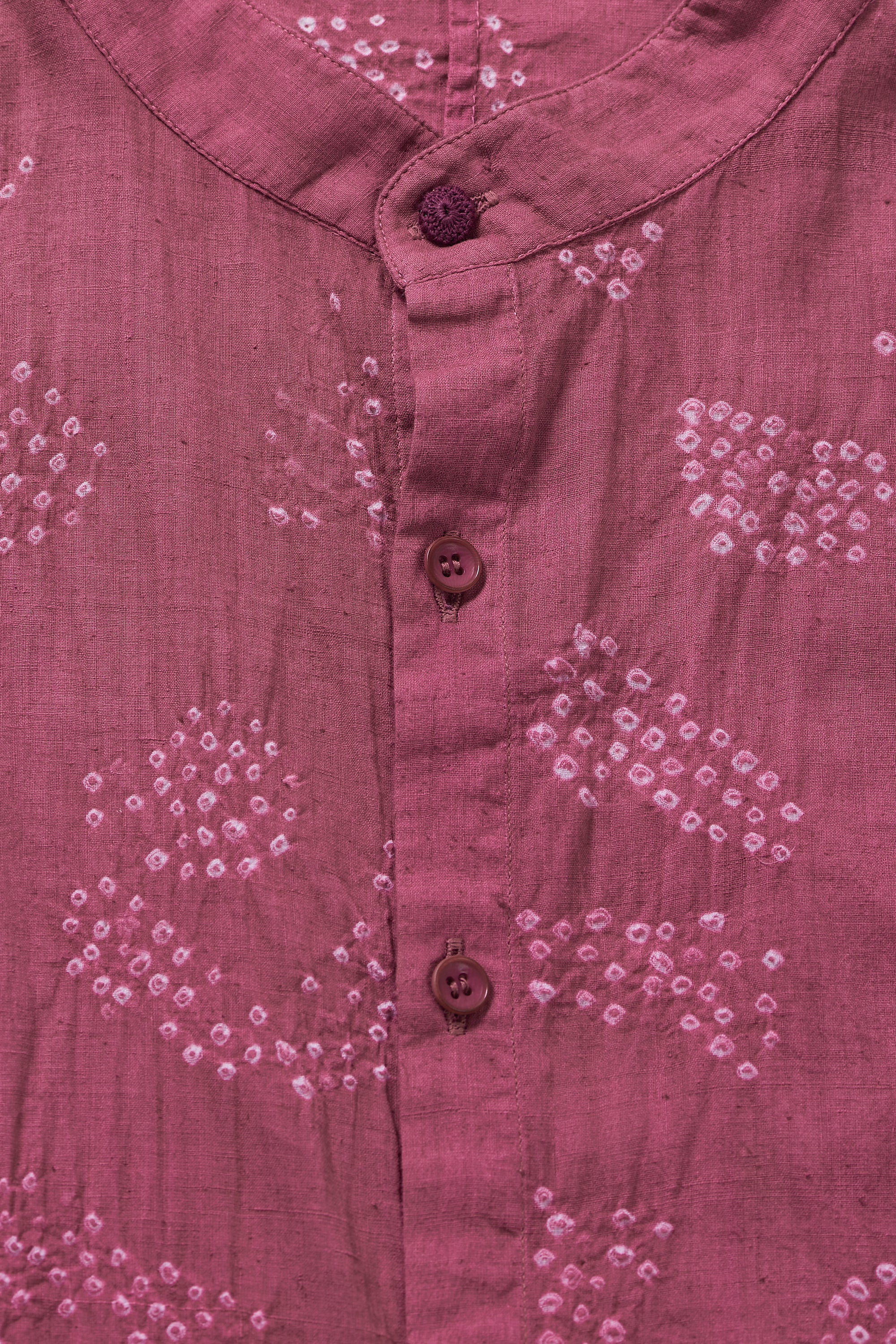 FUSCHIA PINK FINE COTTON BANDHANI SHIRT