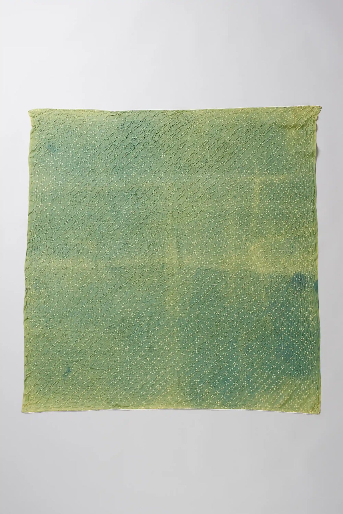 Olive Green All Over Motif Bandhani Square Scarf