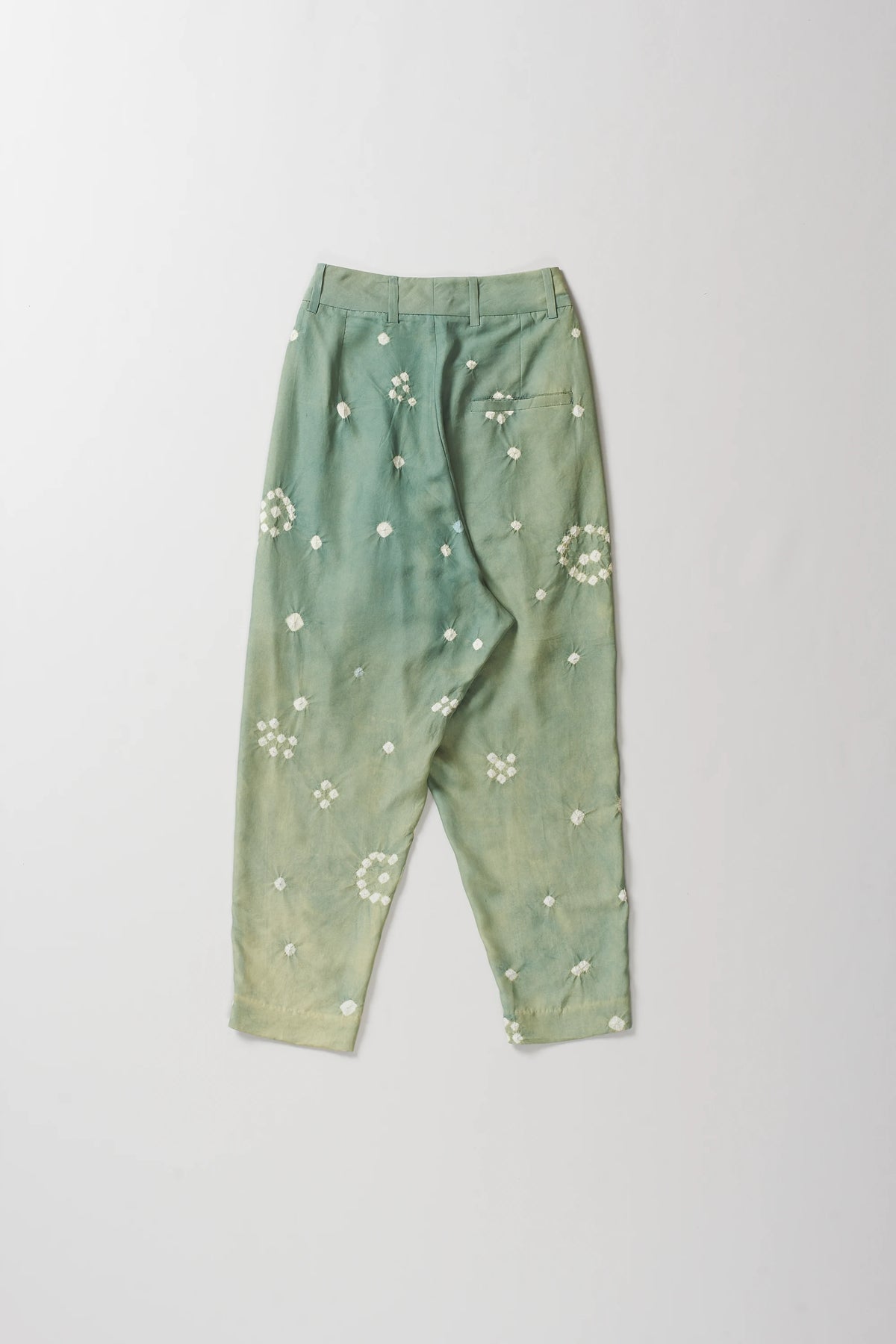 Olive Green Silk Trouser