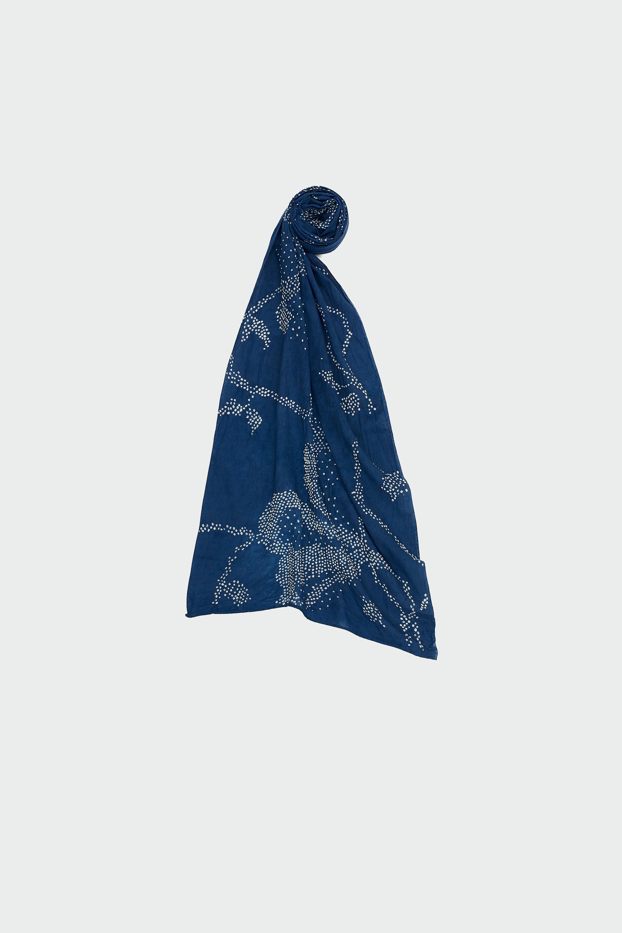 MEDIUM INDIGO COTTON BANDHANI SCARF