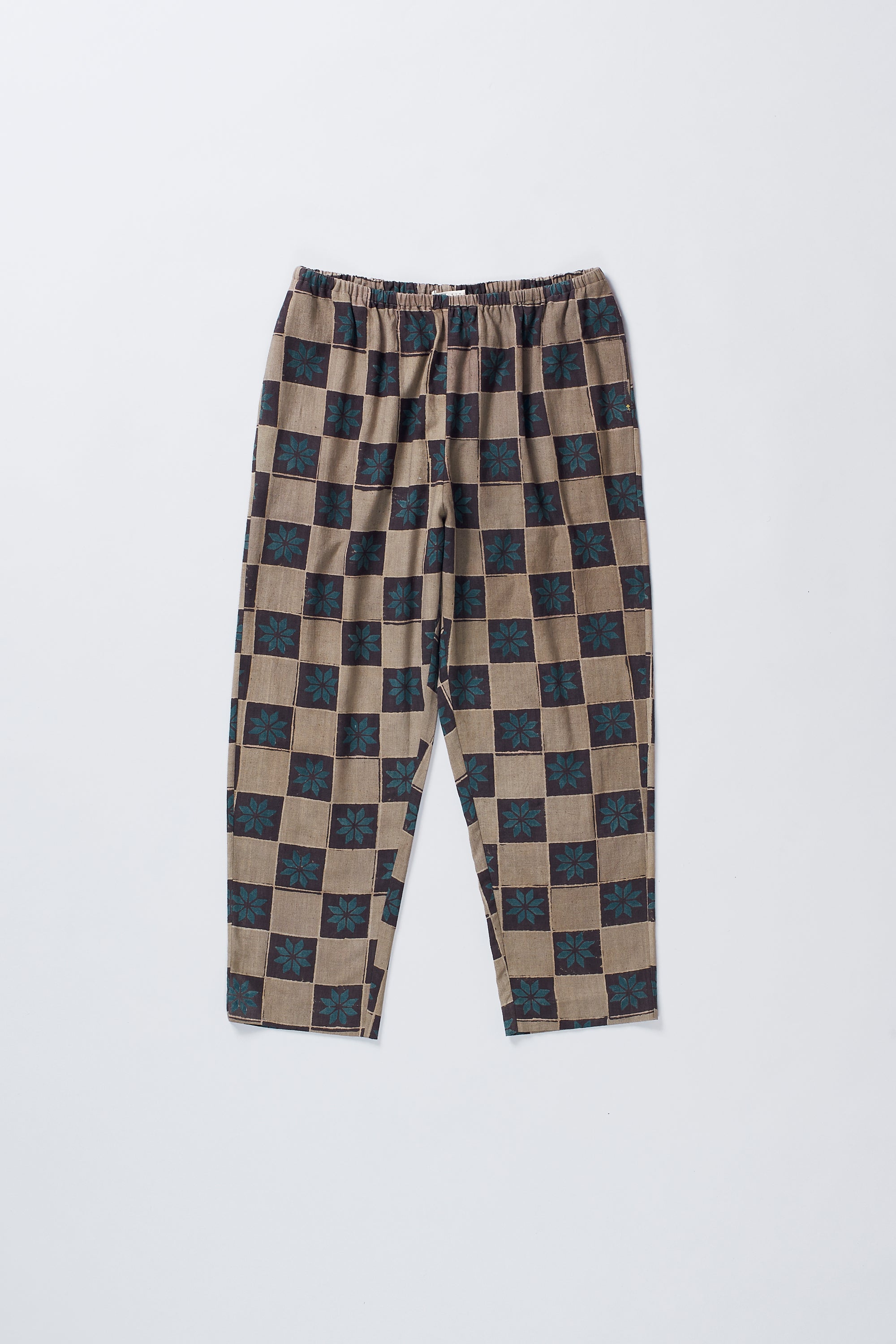 BLOCK PRINTED COTTON ELASTIC PANT