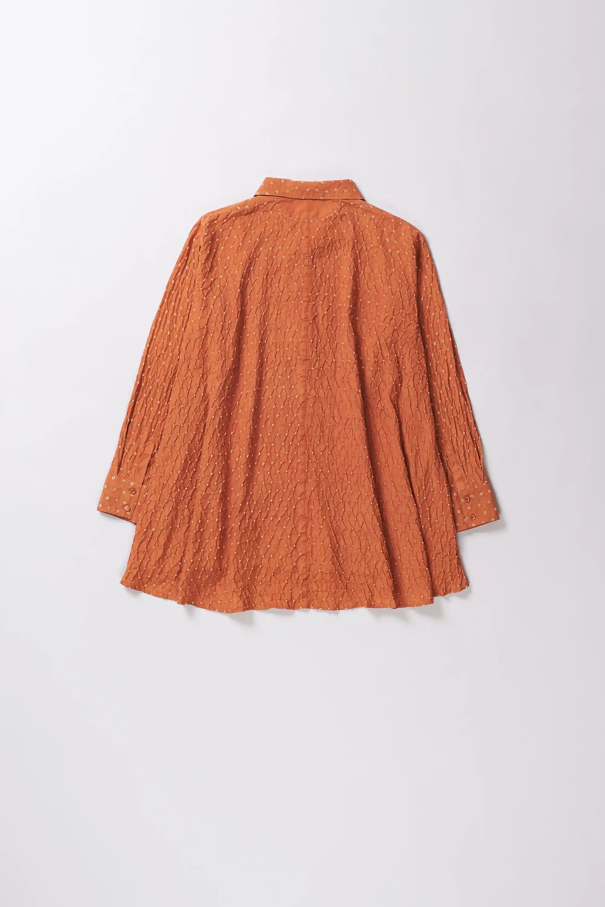 Sunset Orange Bandhani Shirt