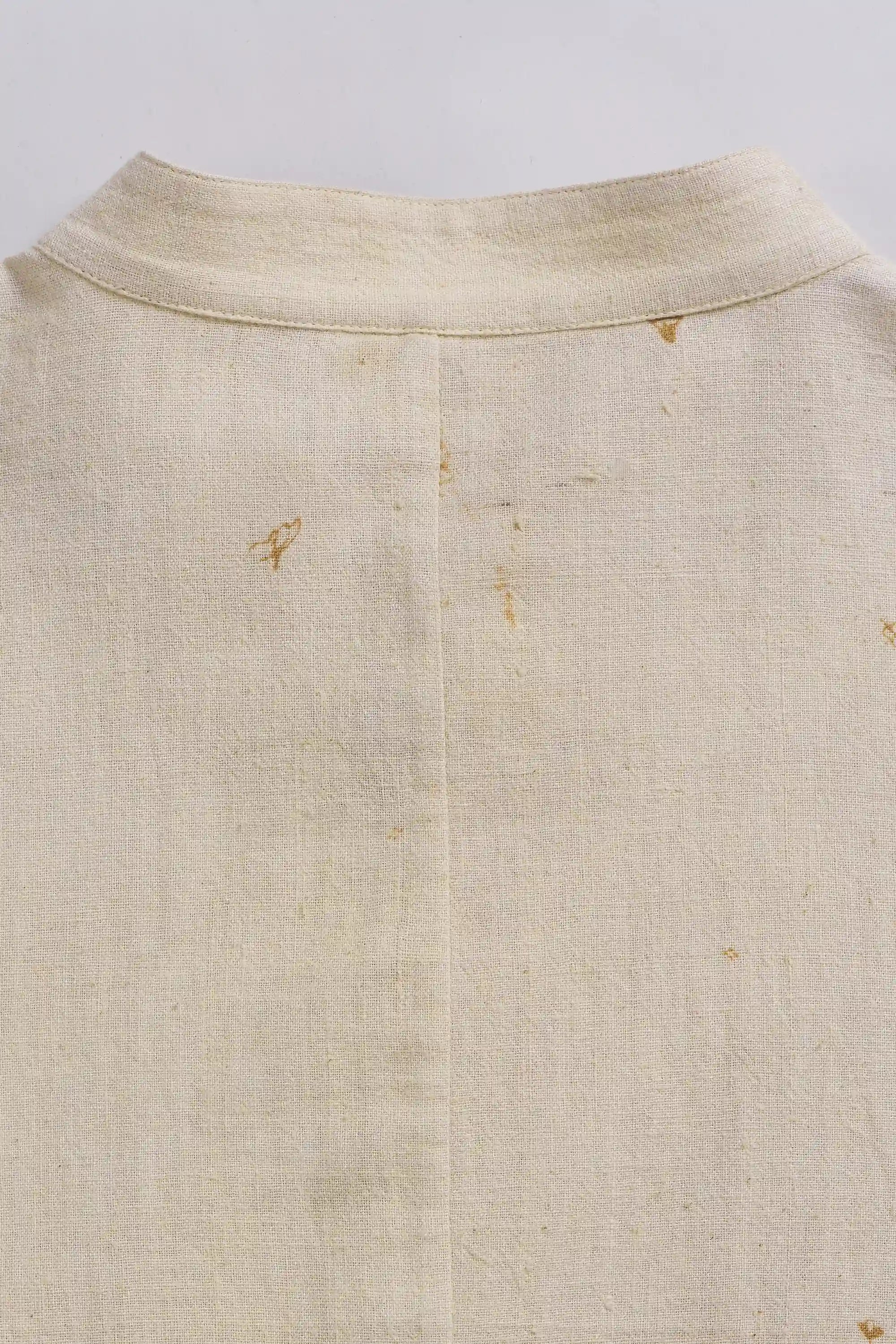 Whiskey Gold Screen Printed Shirt With Hand Details
