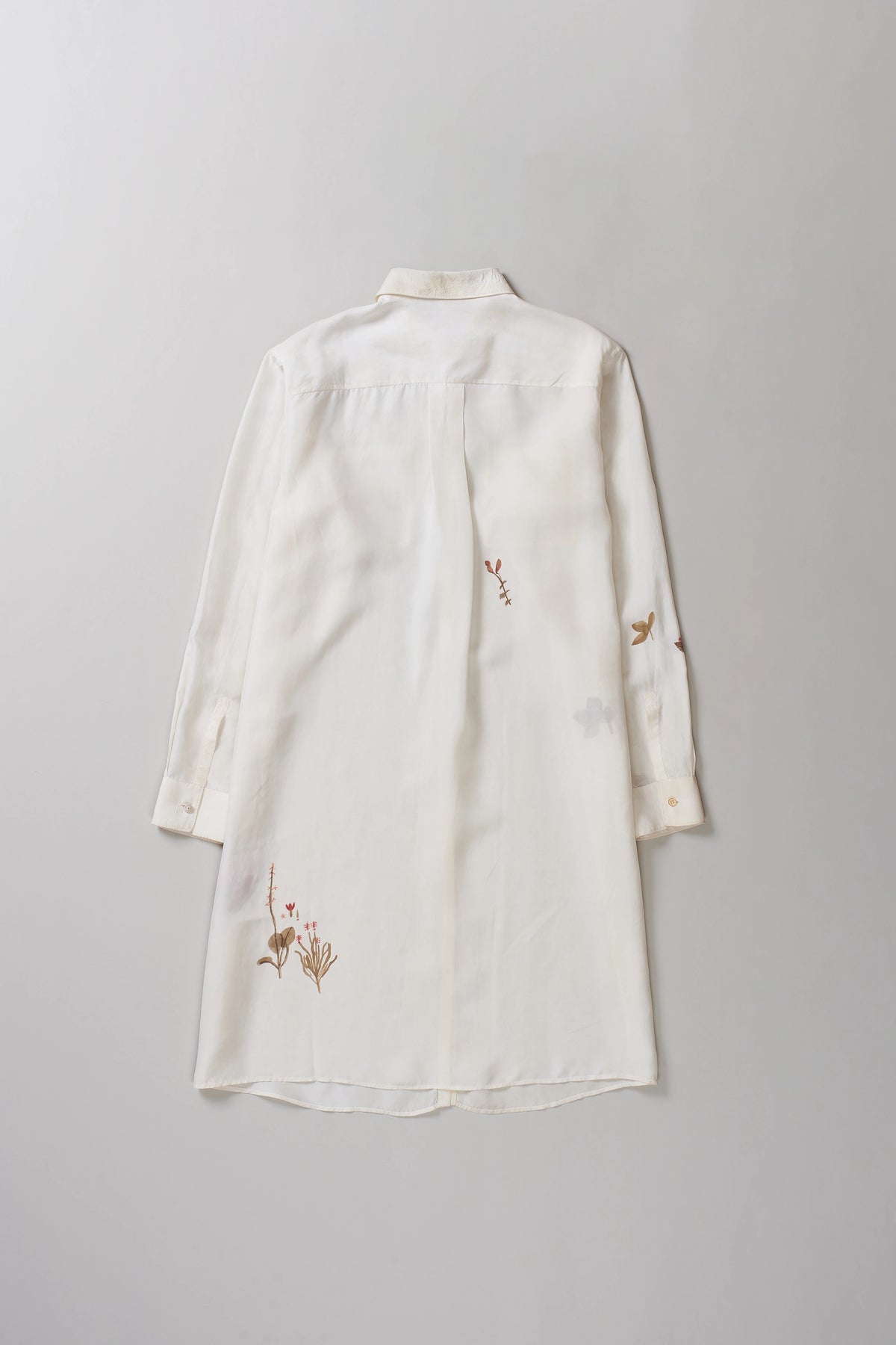Hand Painted Floral Shirt Dress