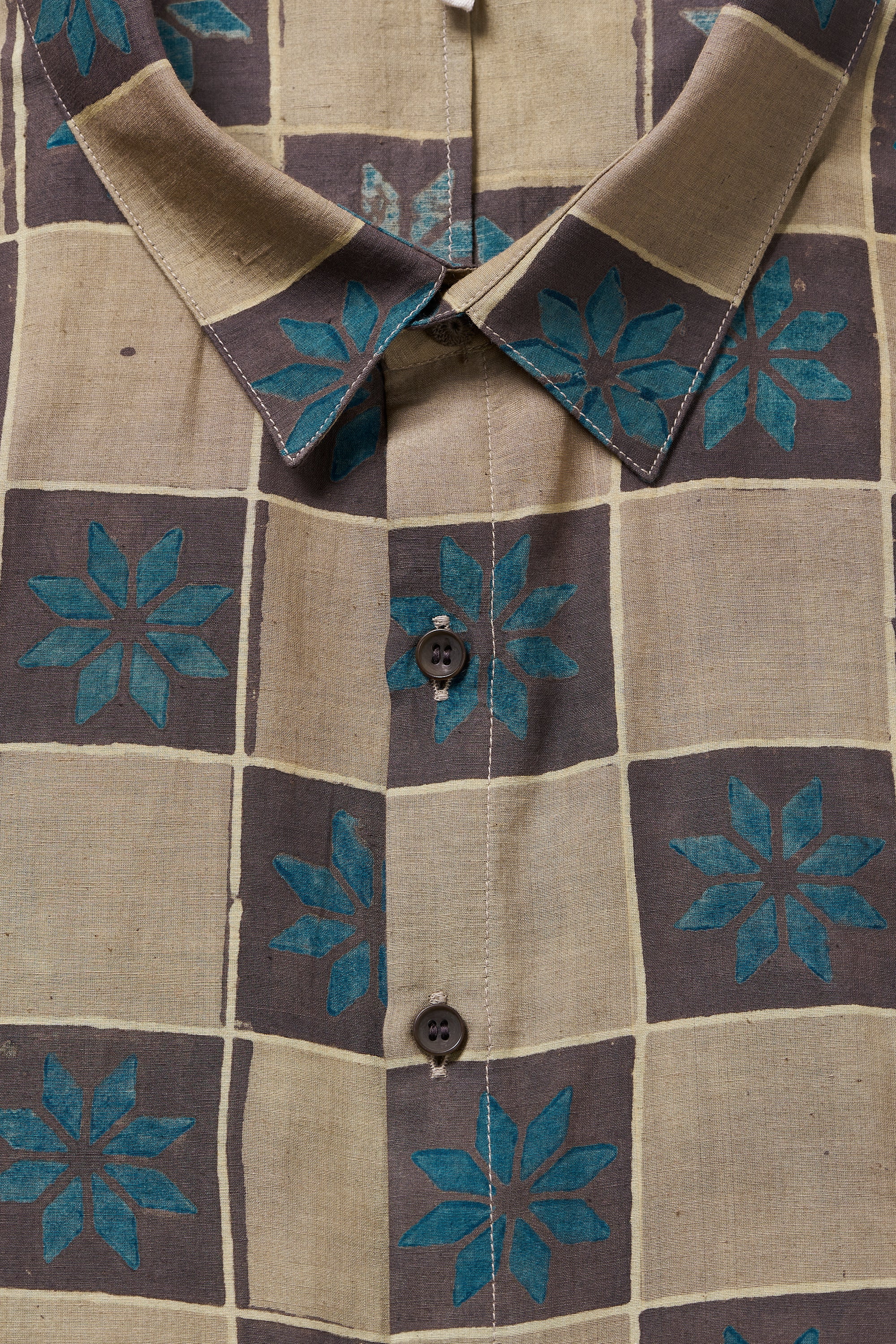 MULTI-COLOUR ATTHANGUDI TILE INSPIRED BLOCK PRINTED SHIRT