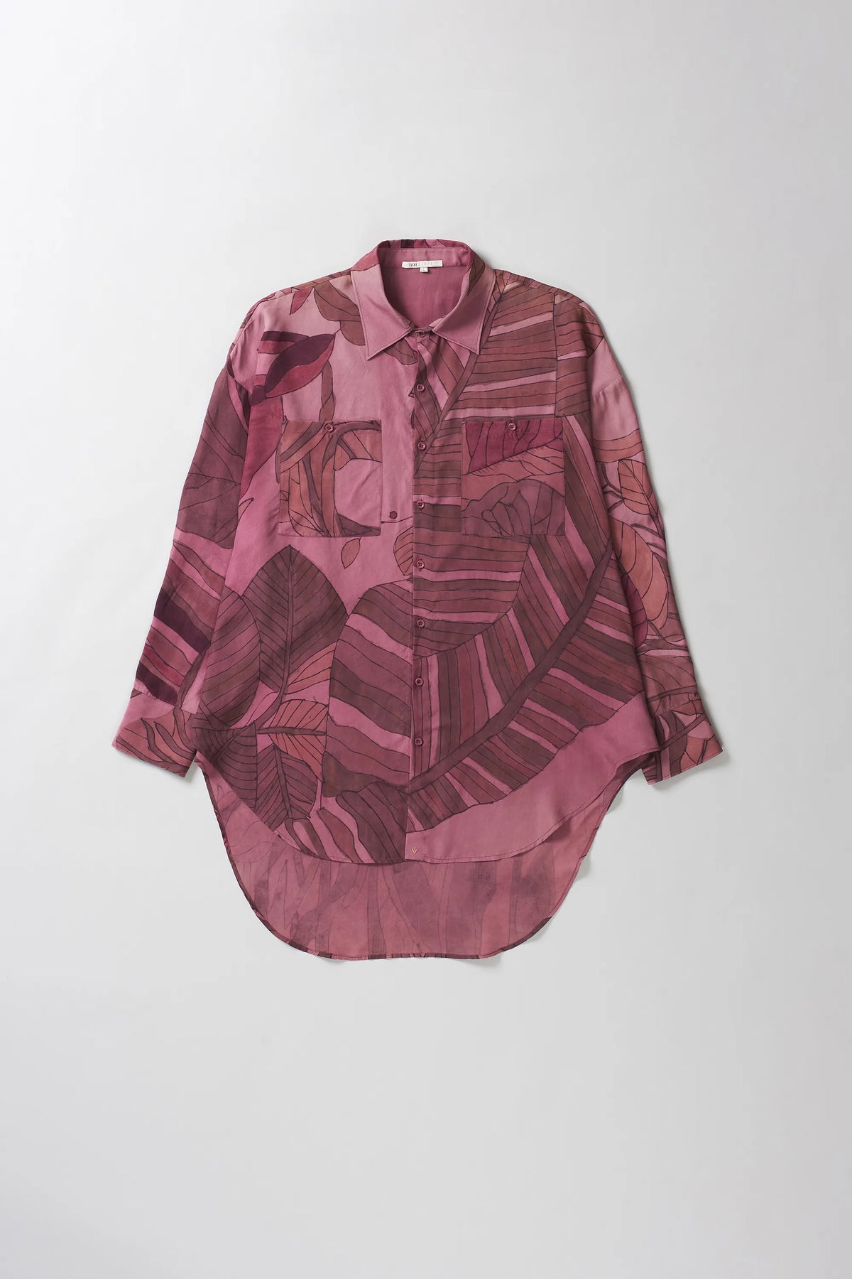 Silk Unisex Shirt in Sappan Fuschia