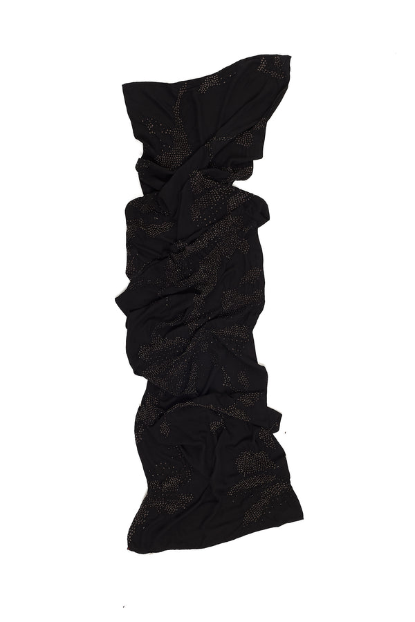 BLACK SILK BANDHANI SCARF