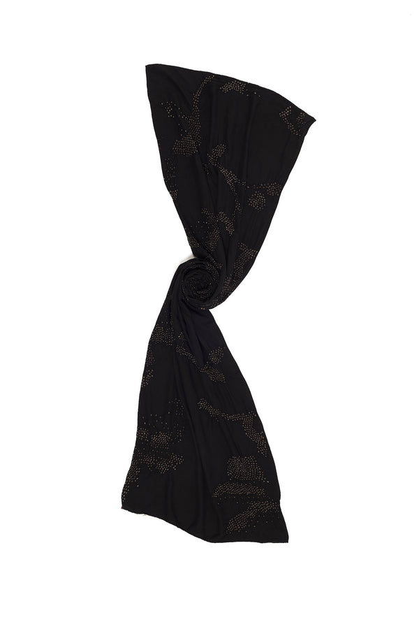 BLACK SILK BANDHANI SCARF