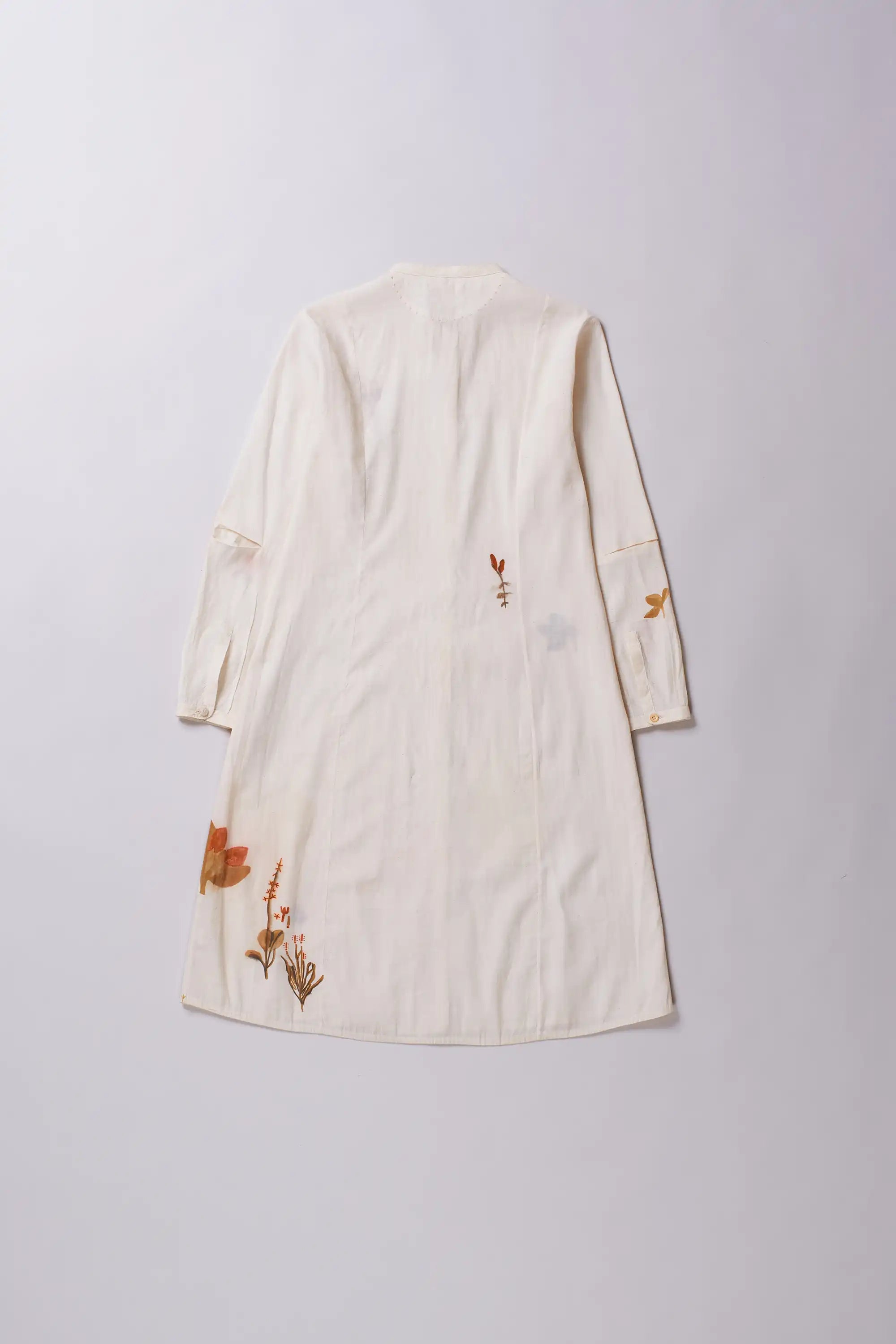 Hand Painted Women Dress in Ecru