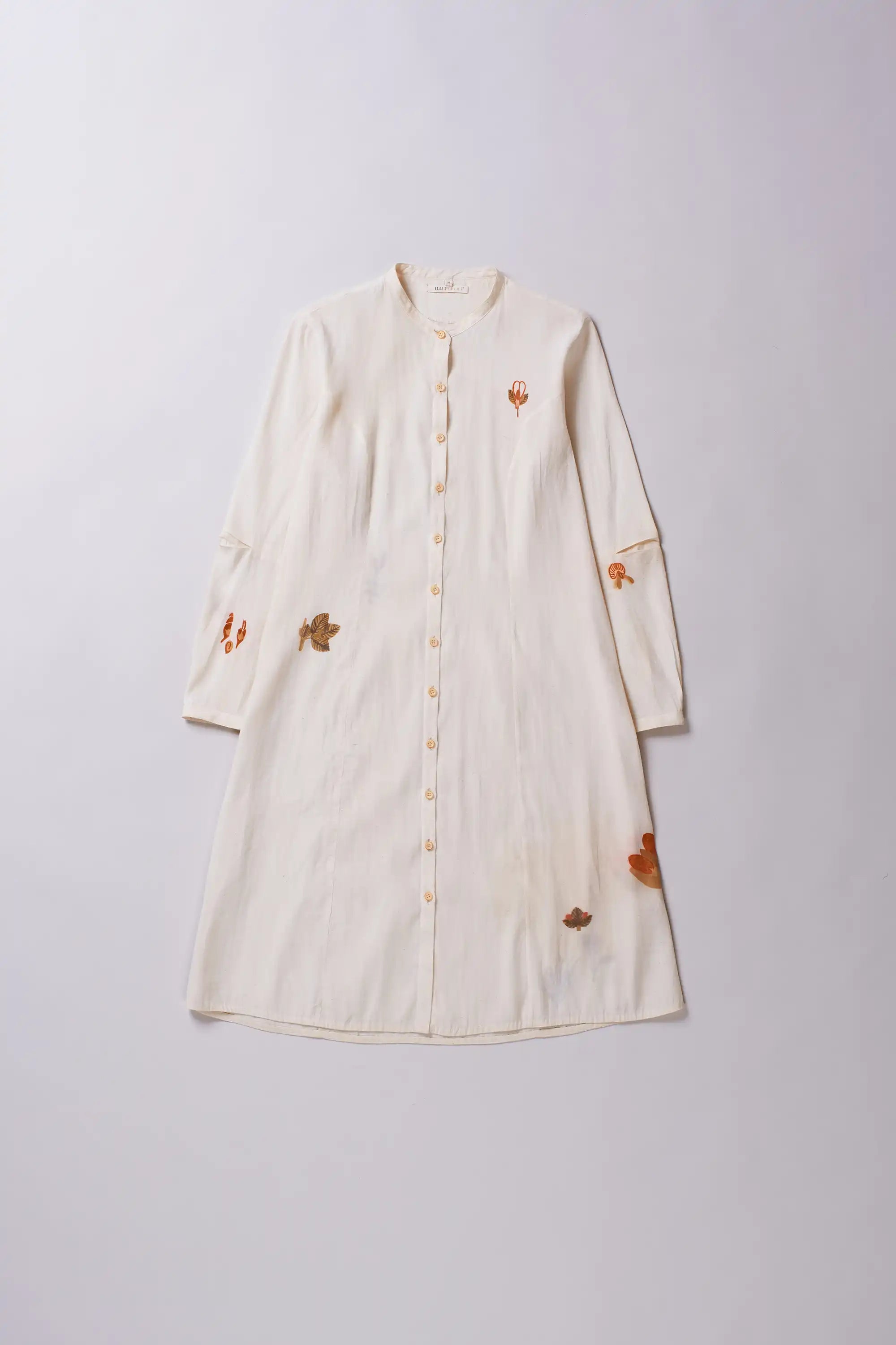 Hand Painted Women Dress in Ecru