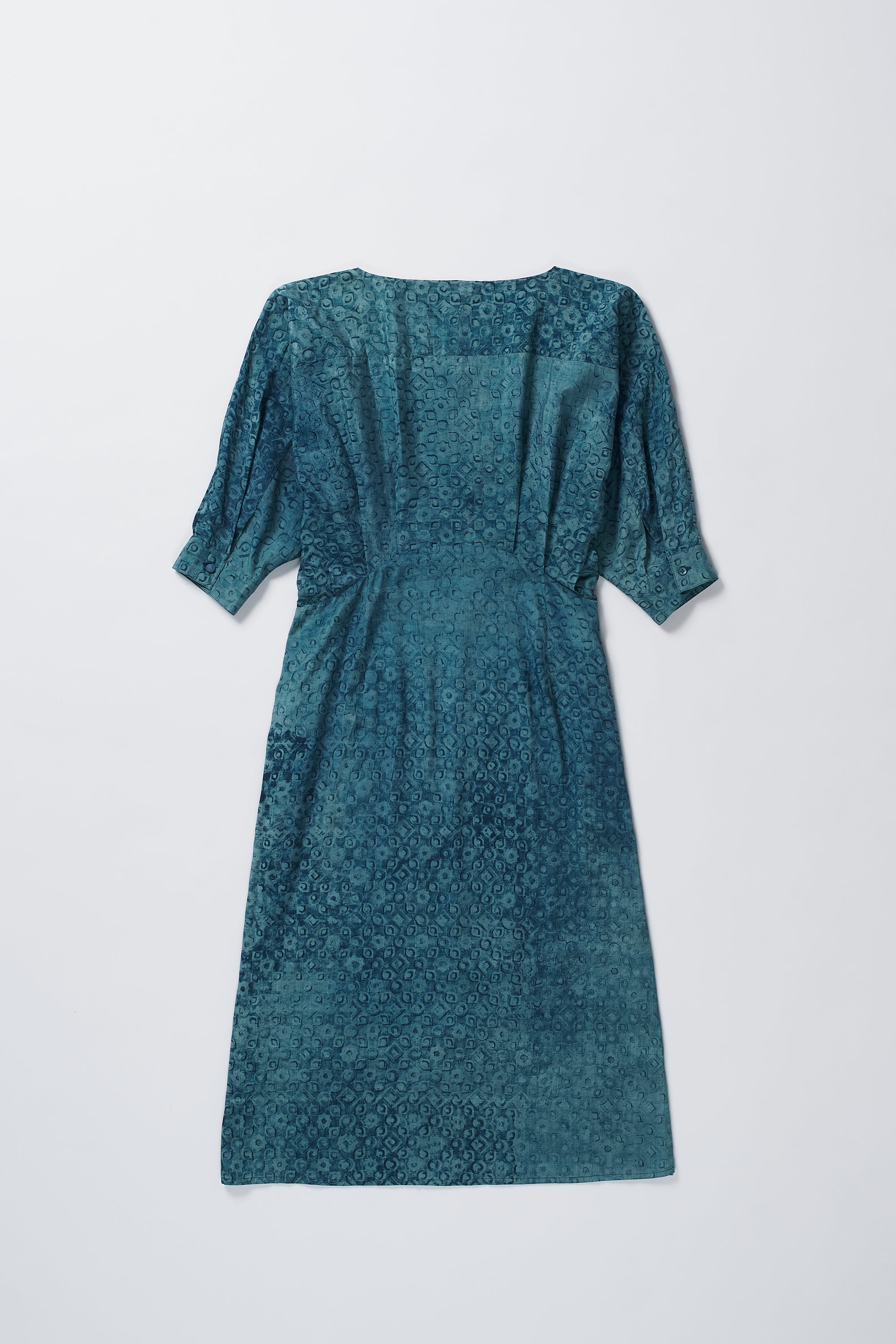 MEDIUM INDIGO BLOCK PRINTED SOFT DRESS