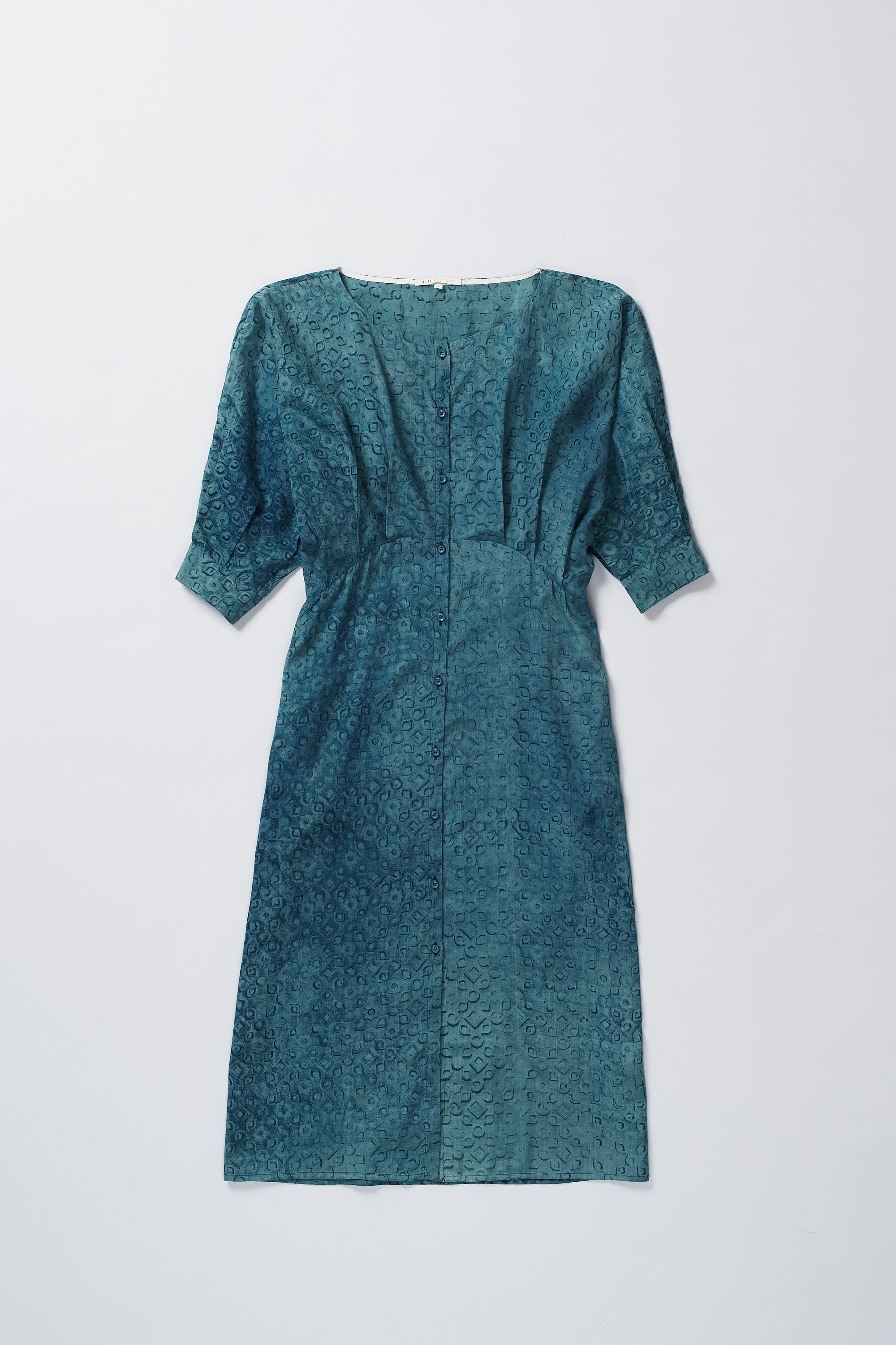 MEDIUM INDIGO BLOCK PRINTED SOFT DRESS