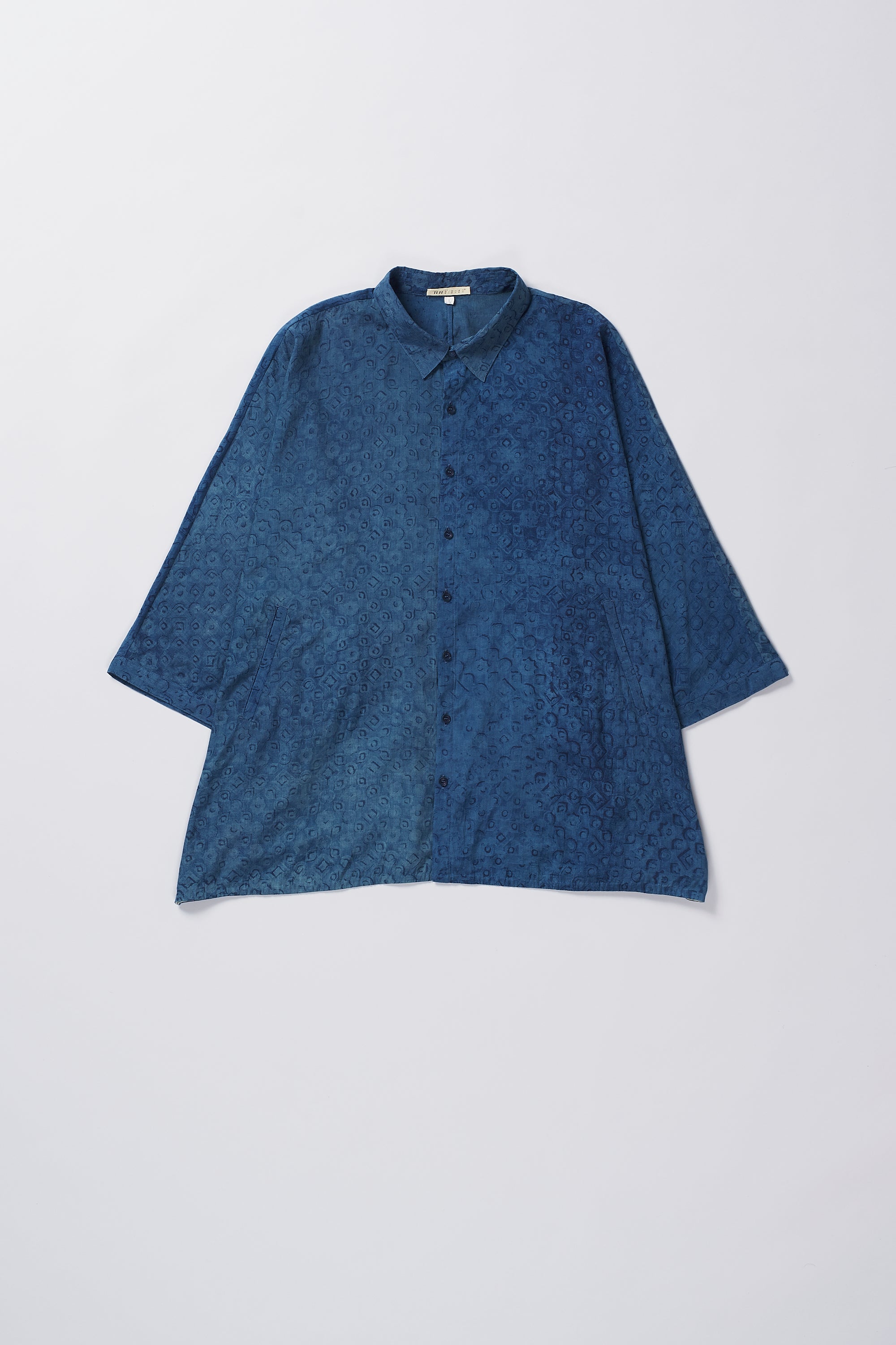 MEDIUM INDIGO COTTON UNISEX SHIRT