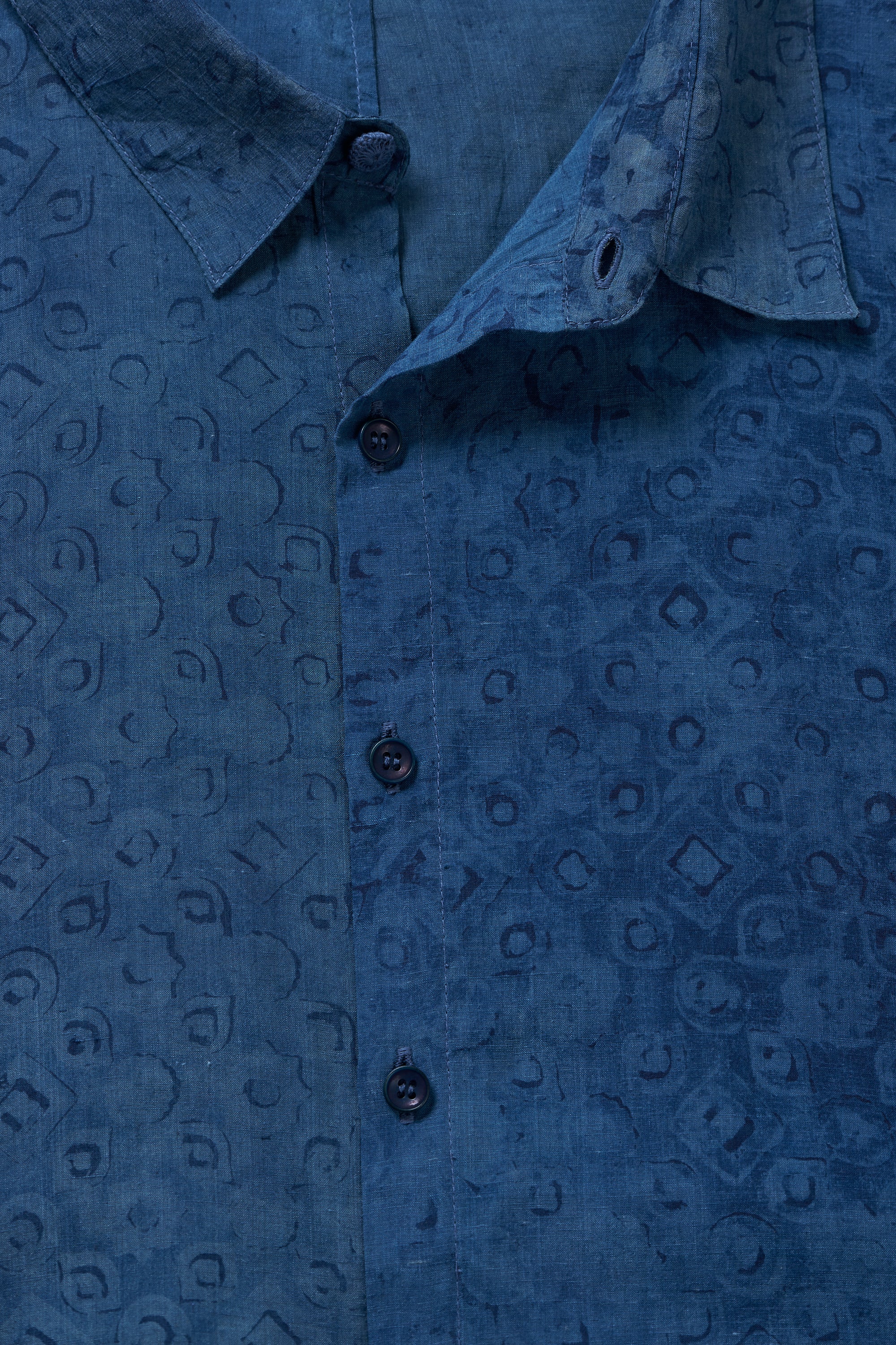 MEDIUM INDIGO COTTON UNISEX SHIRT