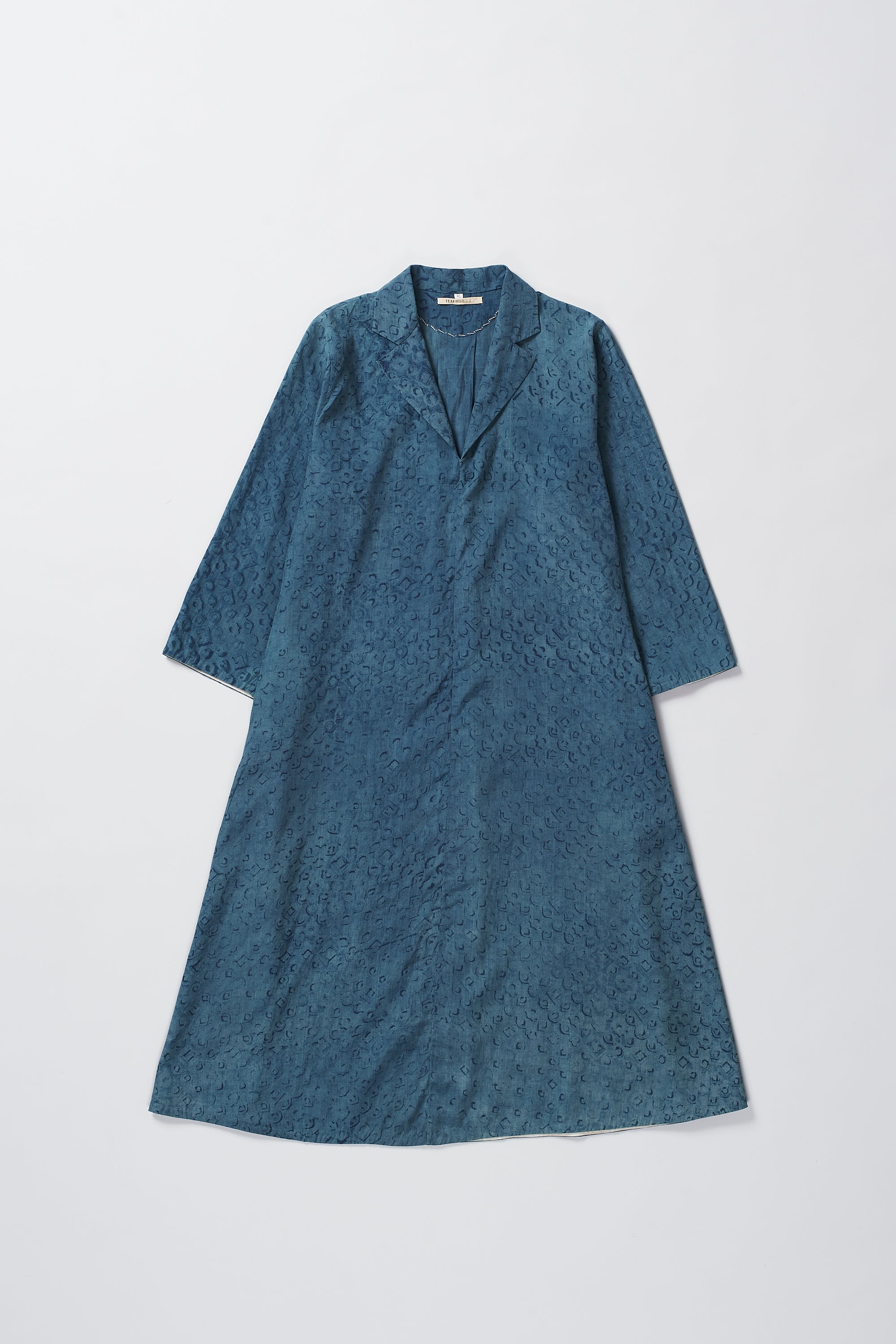 MEDIUM INDIGO BLOCK PRINT DRESS