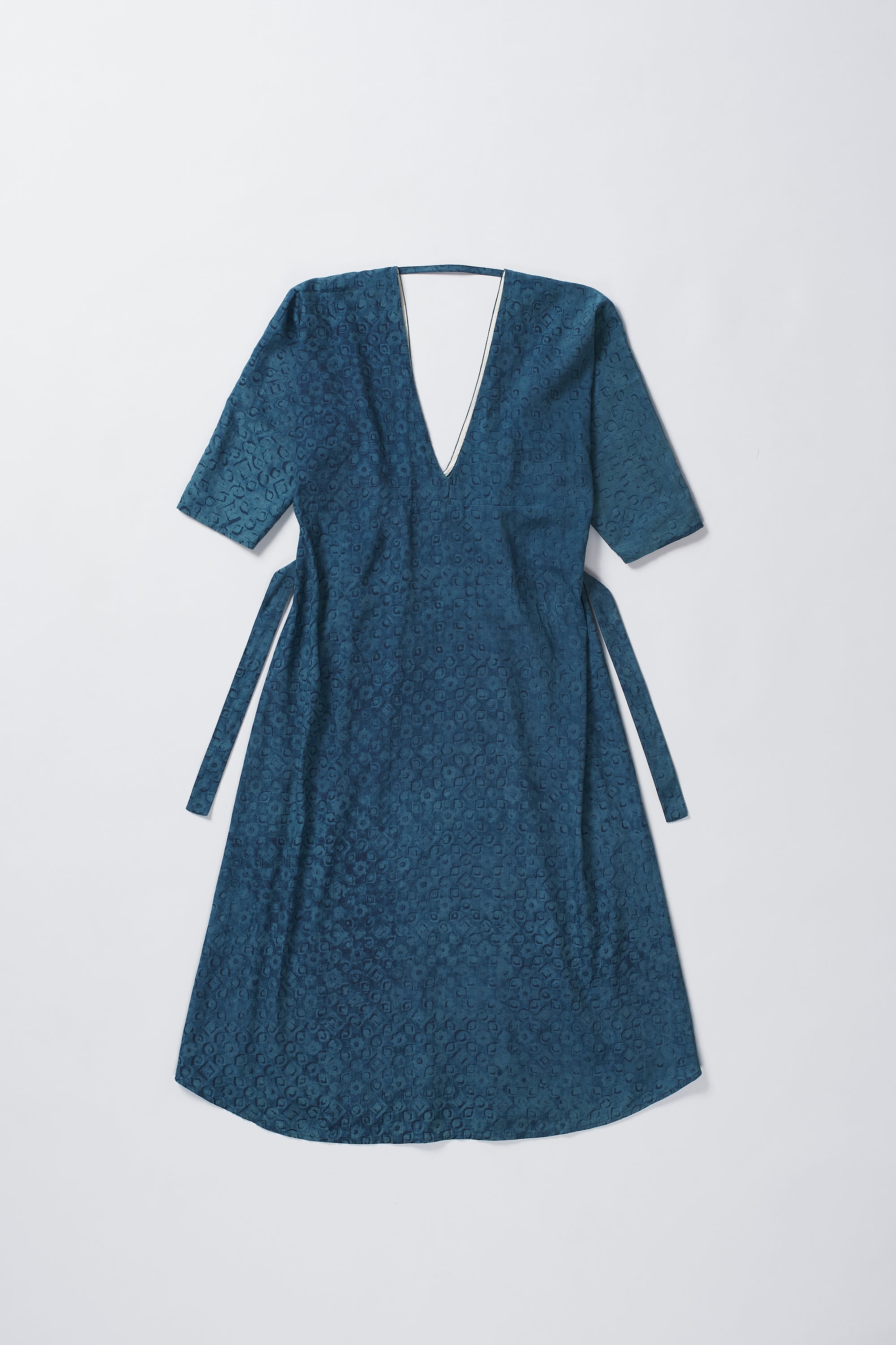 MEDIUM INDIGO BLOCK PRINTED DRESS