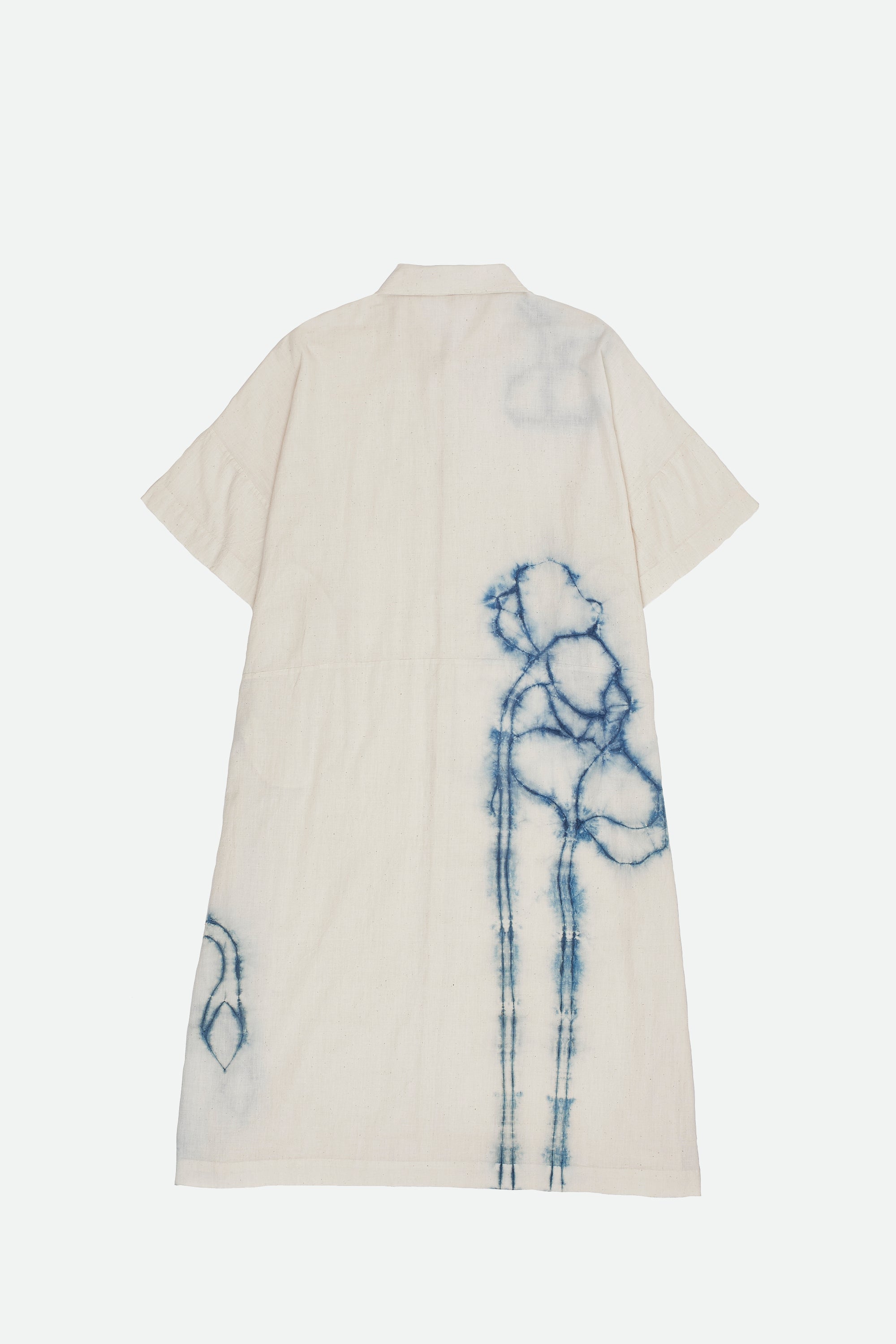 ECRU SHIBORI COTTON KAFTAN SHIRT