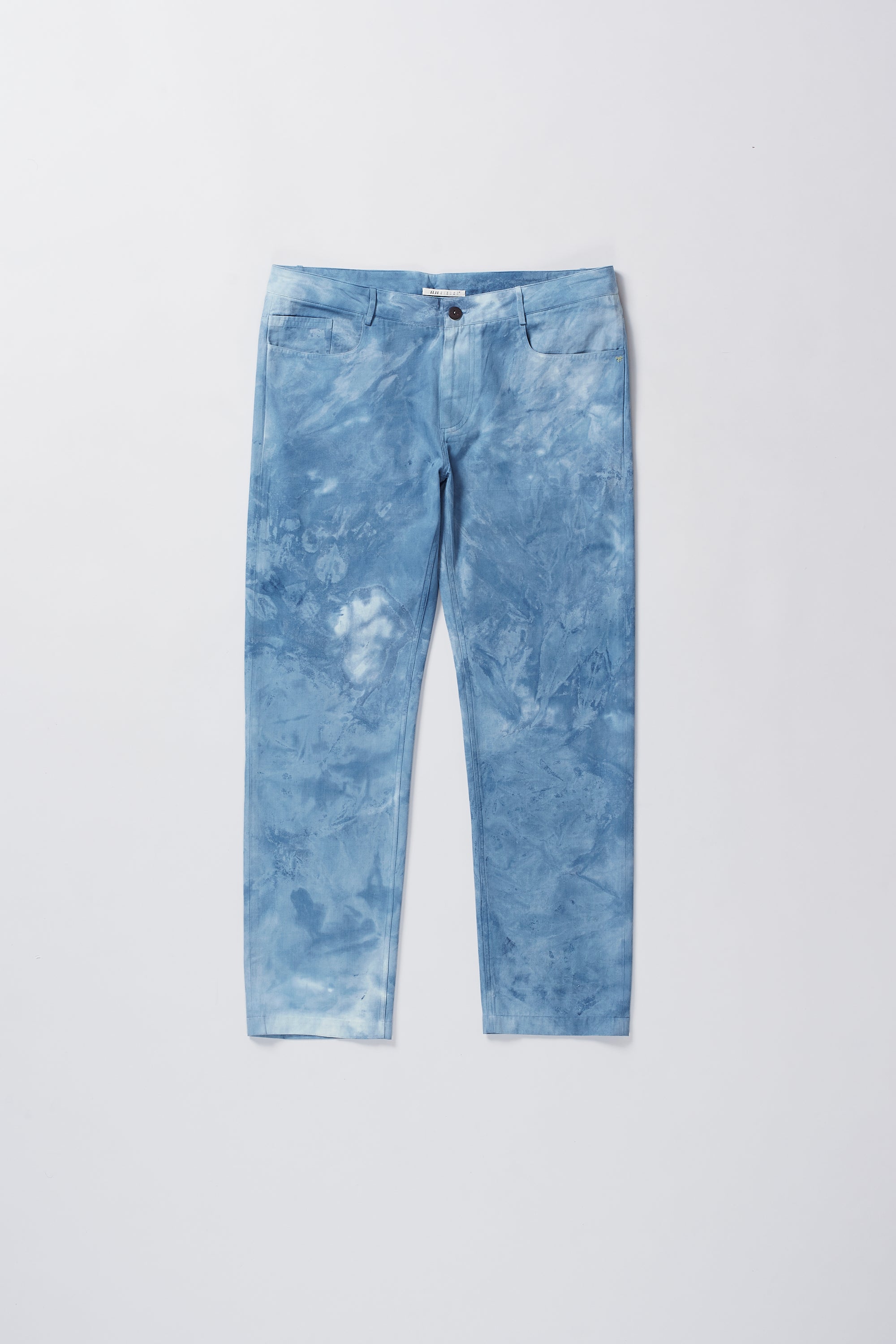 MEDIUM INDIGO DENIM DEOXIDIZED COTTON PANTS