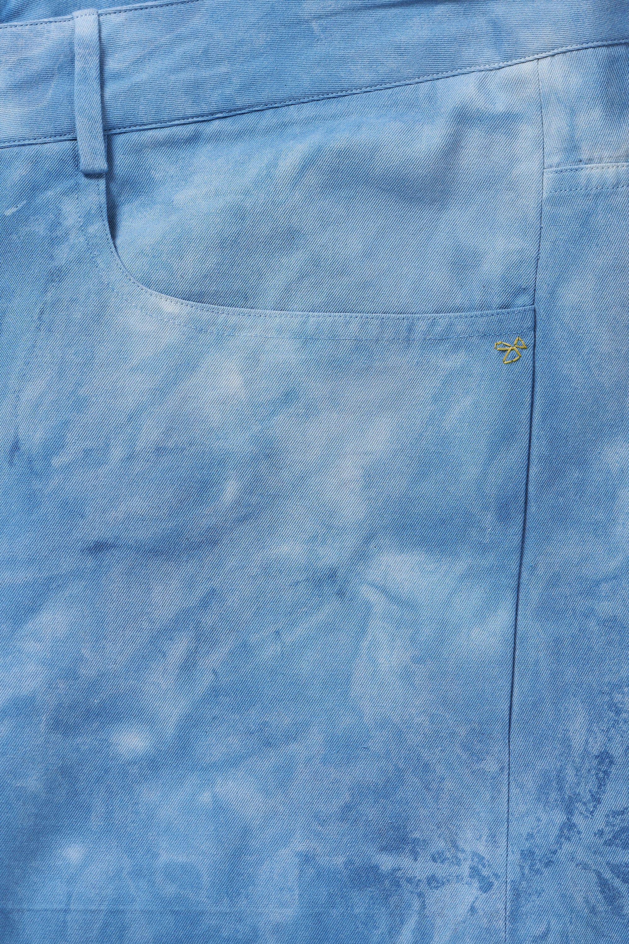 MEDIUM INDIGO DENIM DEOXIDIZED COTTON PANTS