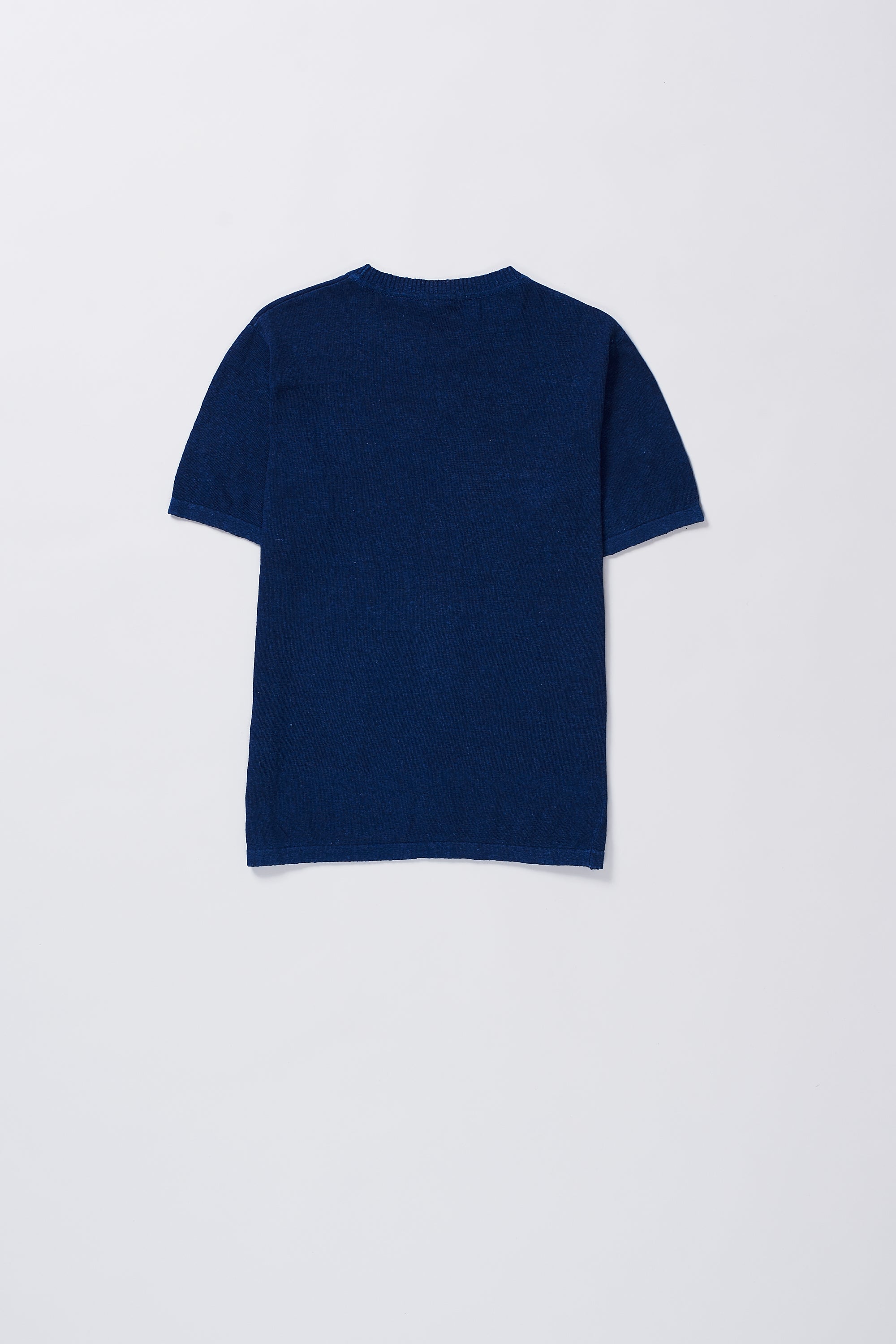 MEDIUM INDIGO HANDSPUN KNIT HALF SLEEVE T-SHIRT