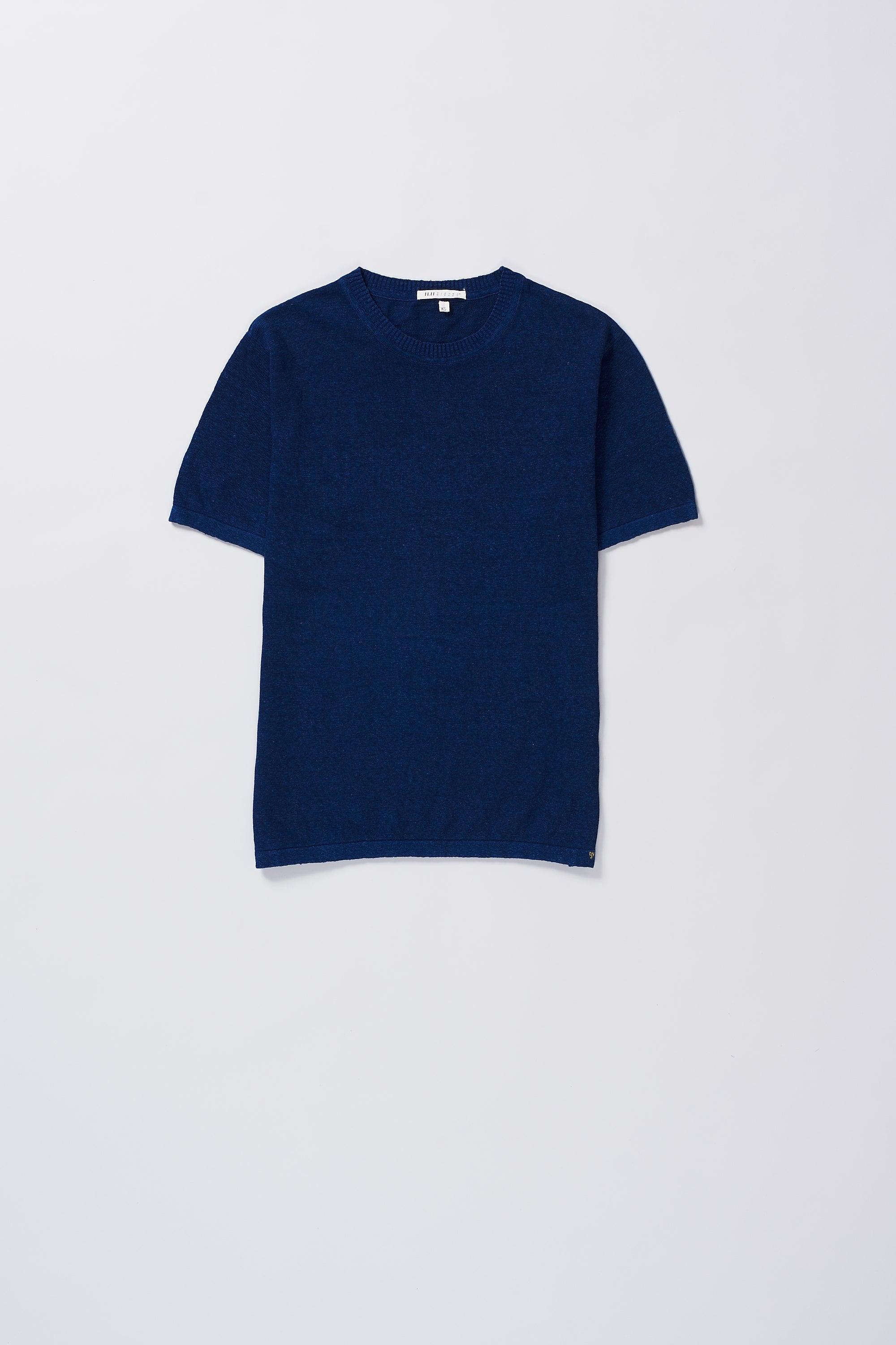 MEDIUM INDIGO HANDSPUN KNIT HALF SLEEVE T-SHIRT