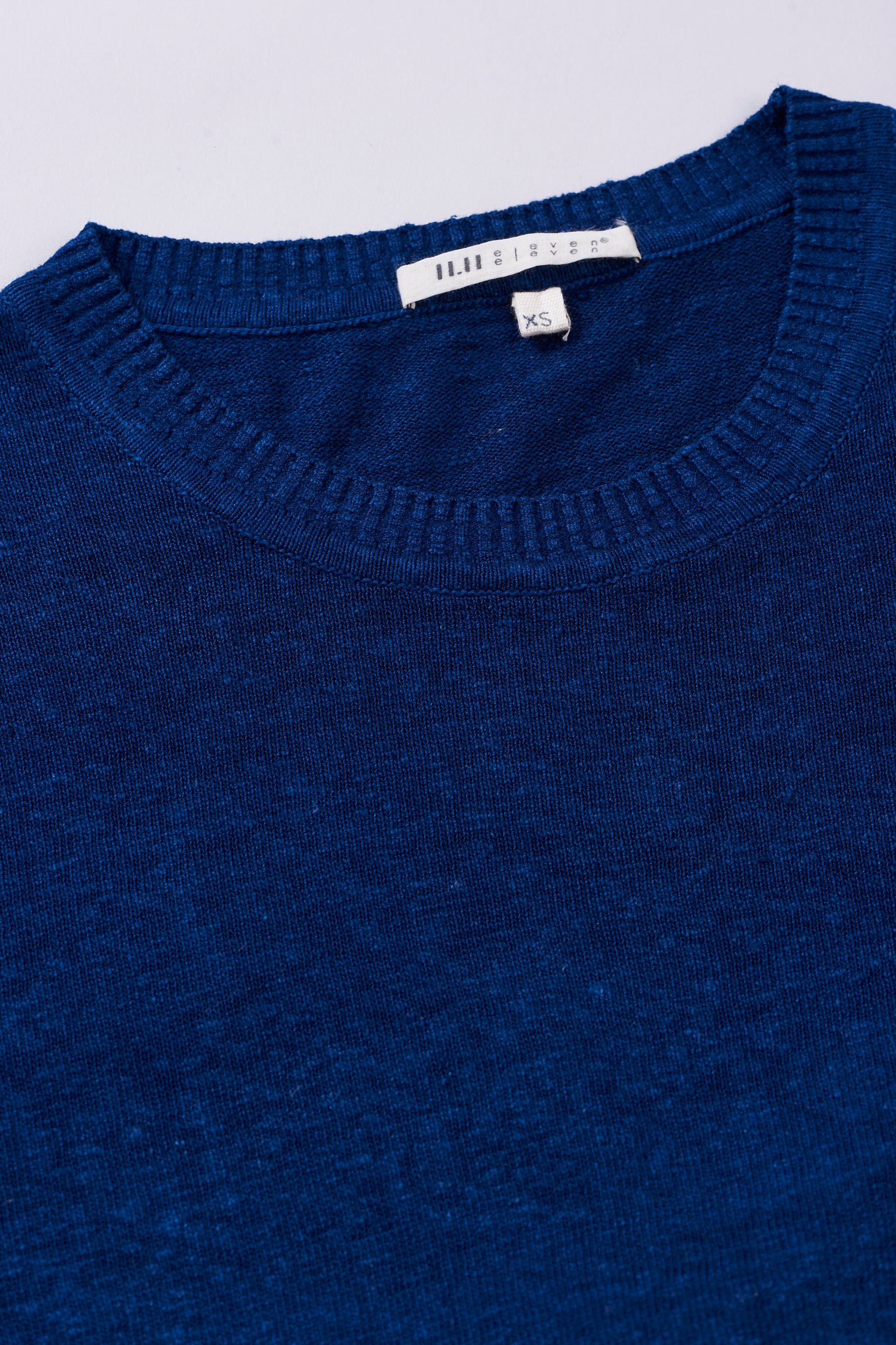 MEDIUM INDIGO HANDSPUN KNIT HALF SLEEVE T-SHIRT