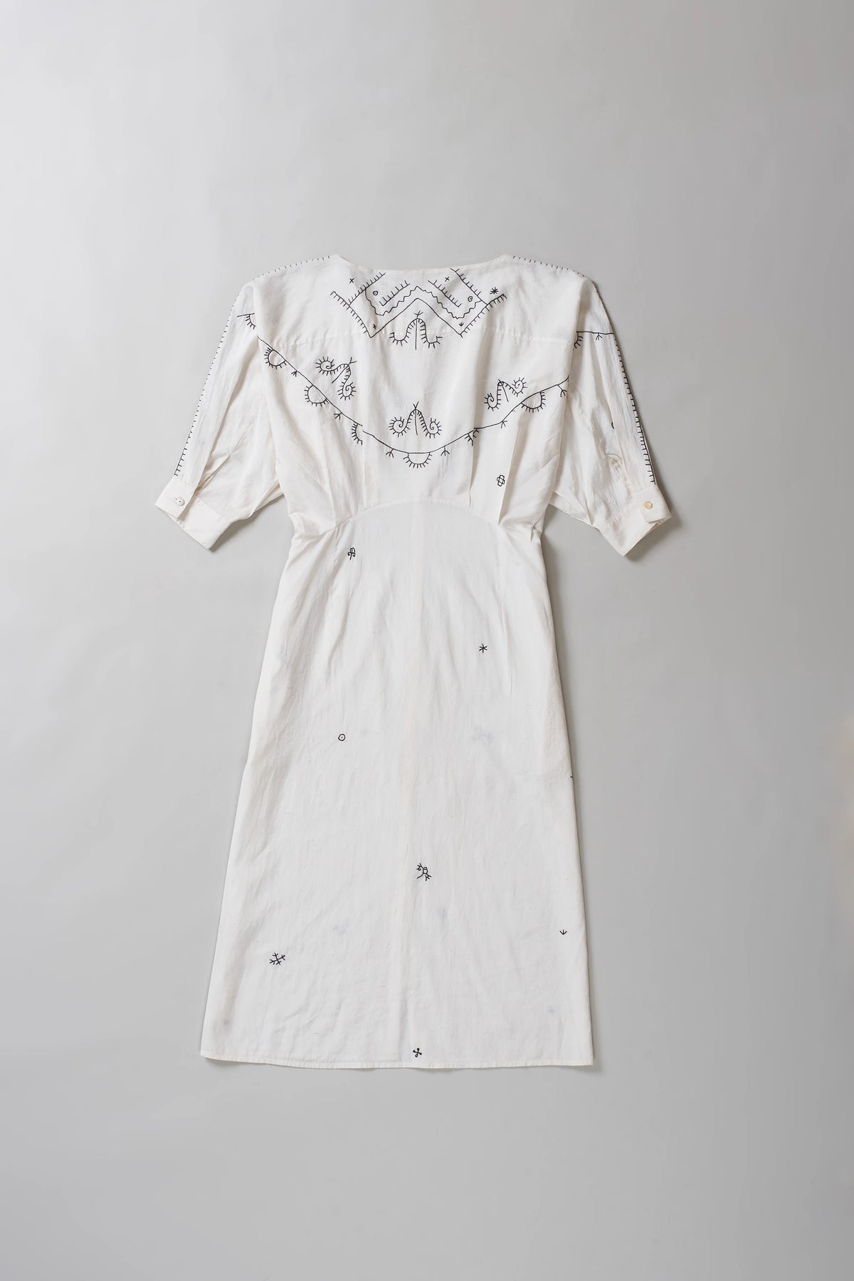 Hand Embroidered Cotton Silk Blend Dress
