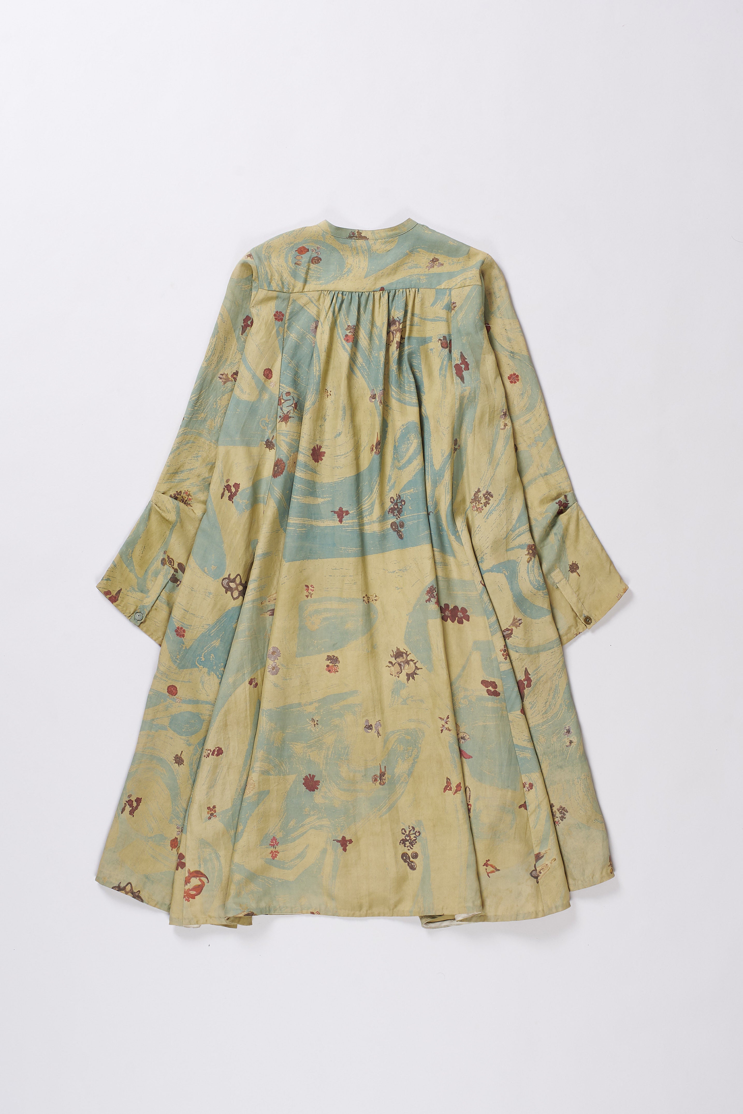 AQUA BLUE SCREEN PRINTED DRESS